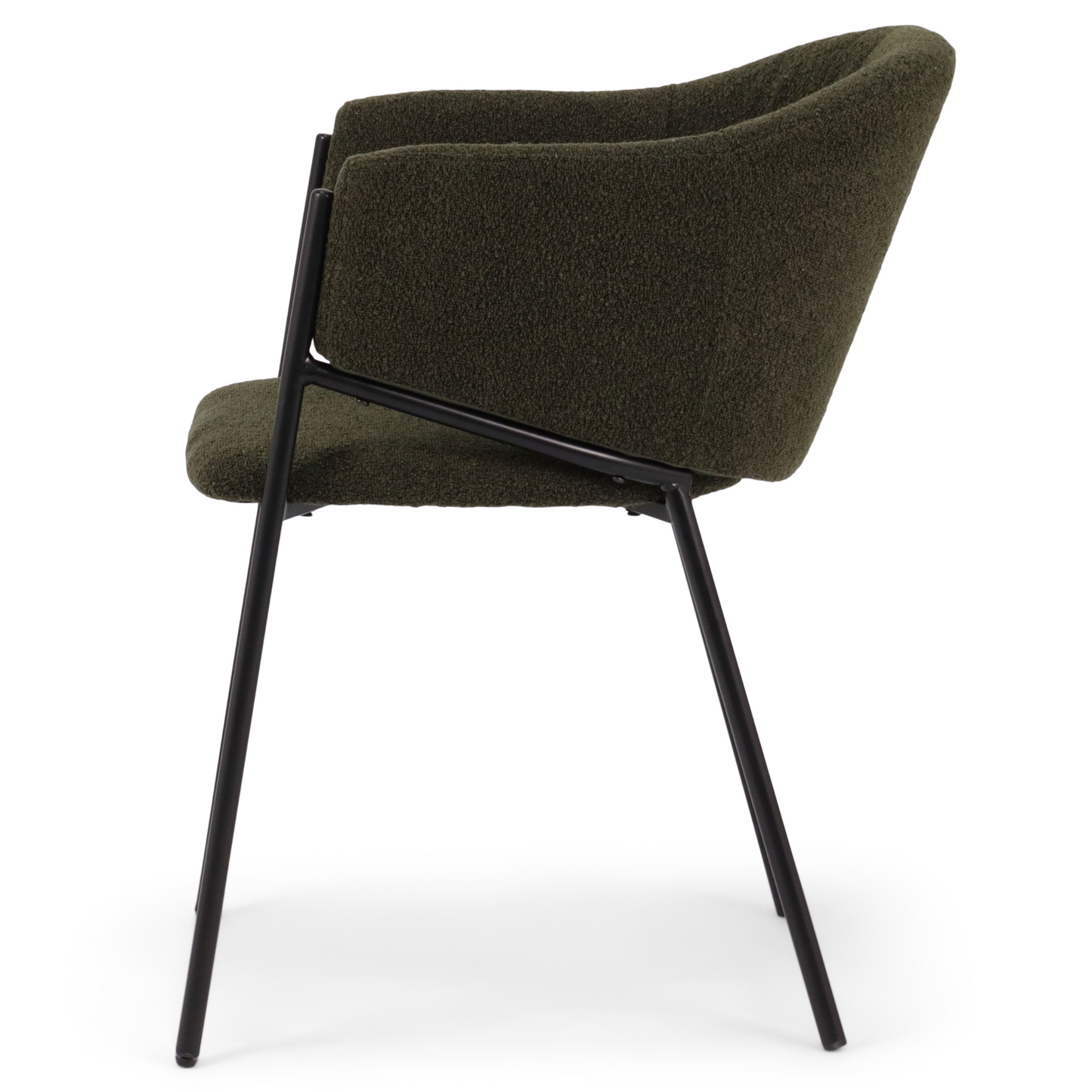 Carolina chaise de salle à manger en bouclé vert