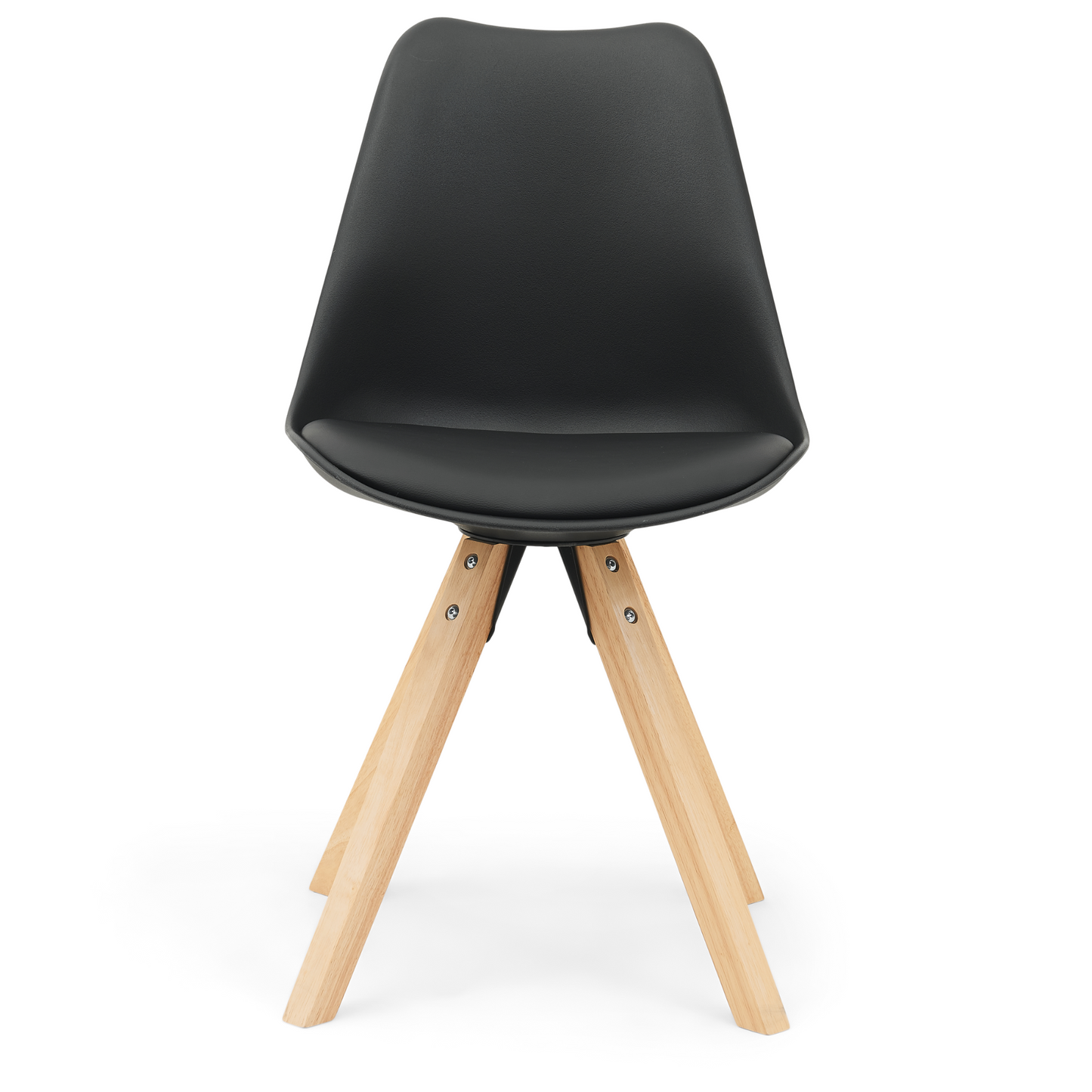 Aria - Chaise de salle à manger noire avec pieds en bois