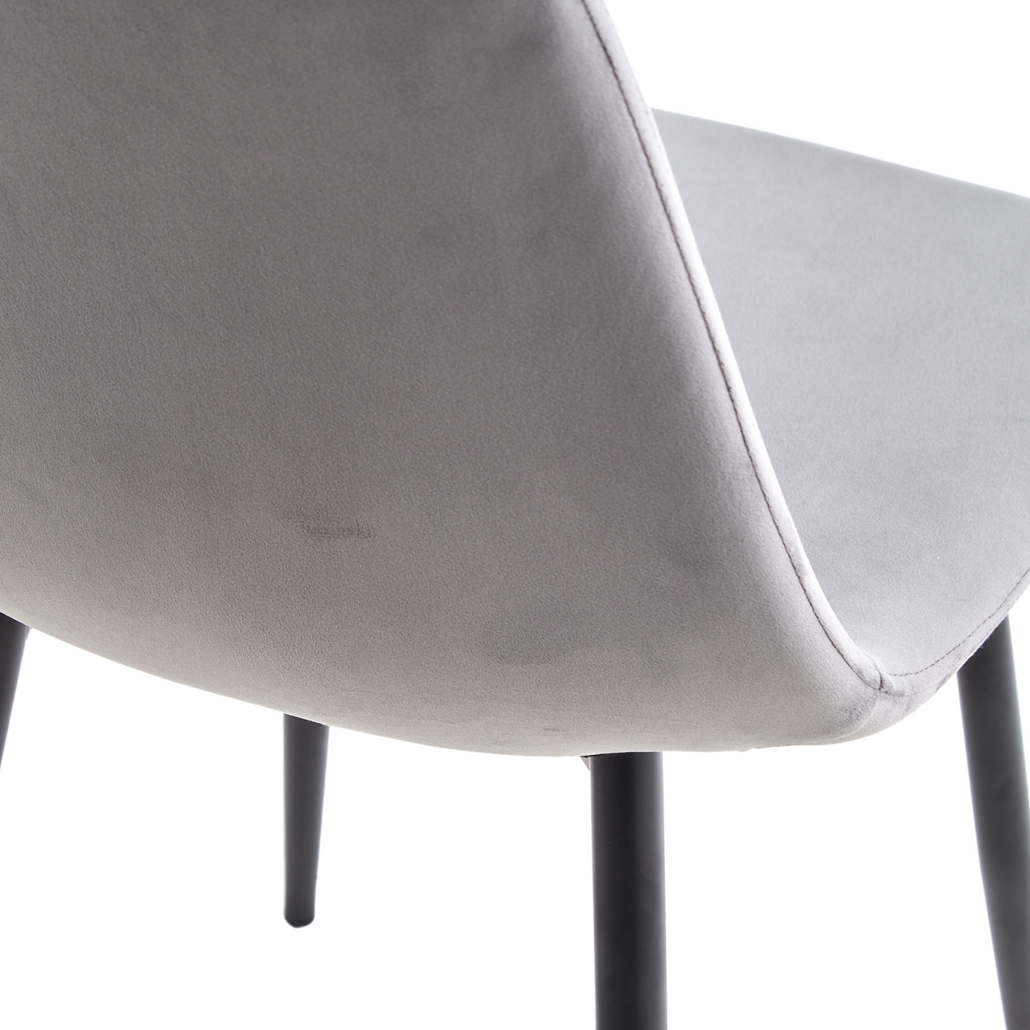 Anna - Chaise de salle à manger rembourrée en velours gris