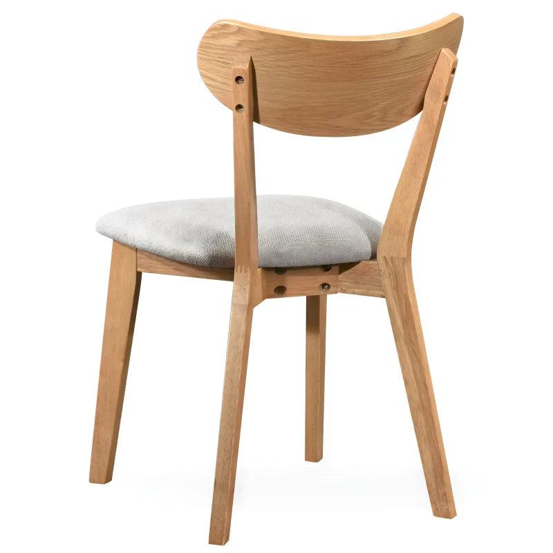 Chaise de salle à manger Rickie - Chaise en bois en chêne avec assise rembourrée