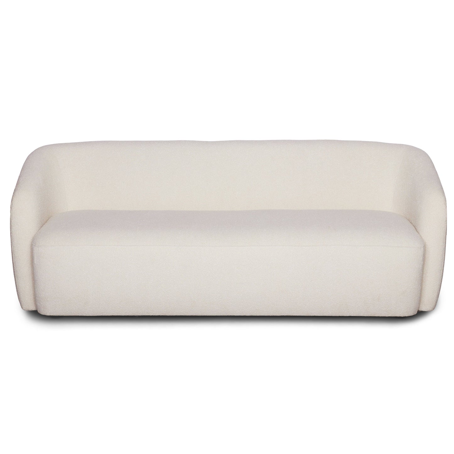 Melisa - Canapé 2 places en bouclé blanc L: 173 x P: 84 x H: 66 cm