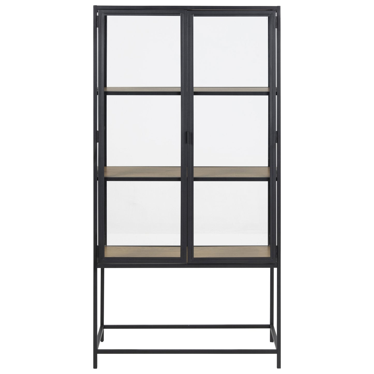 Seaford - Vitrine en verre - Acier noir 77 x 35 x 150 cm