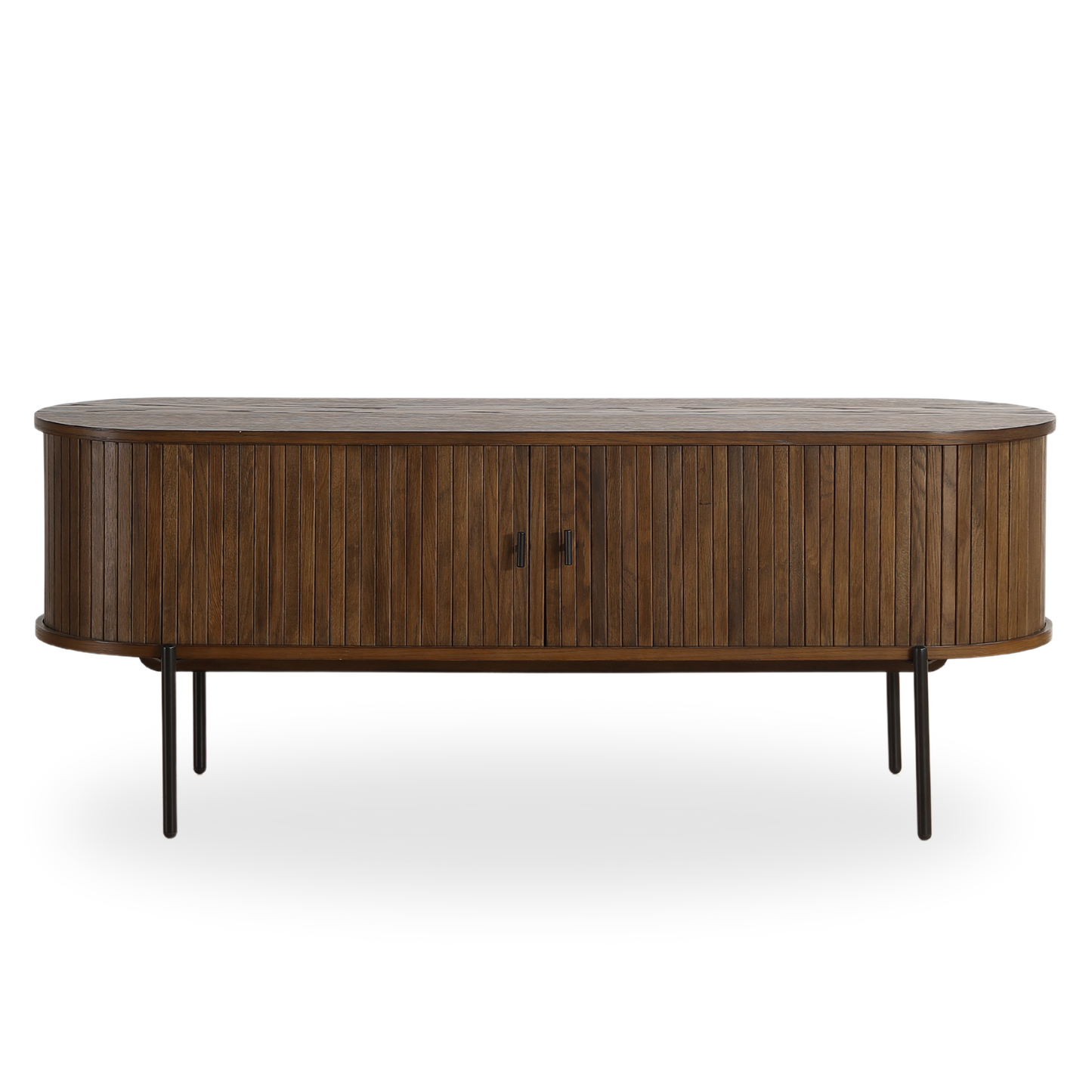 Florence - Meuble TV en chêne fumé avec lamelles 138 x 40 x 55 cm