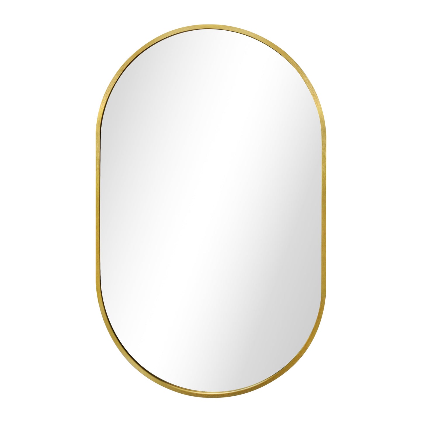Sofie - Miroir ovale avec cadre en laiton/doré 50 x 80 cm