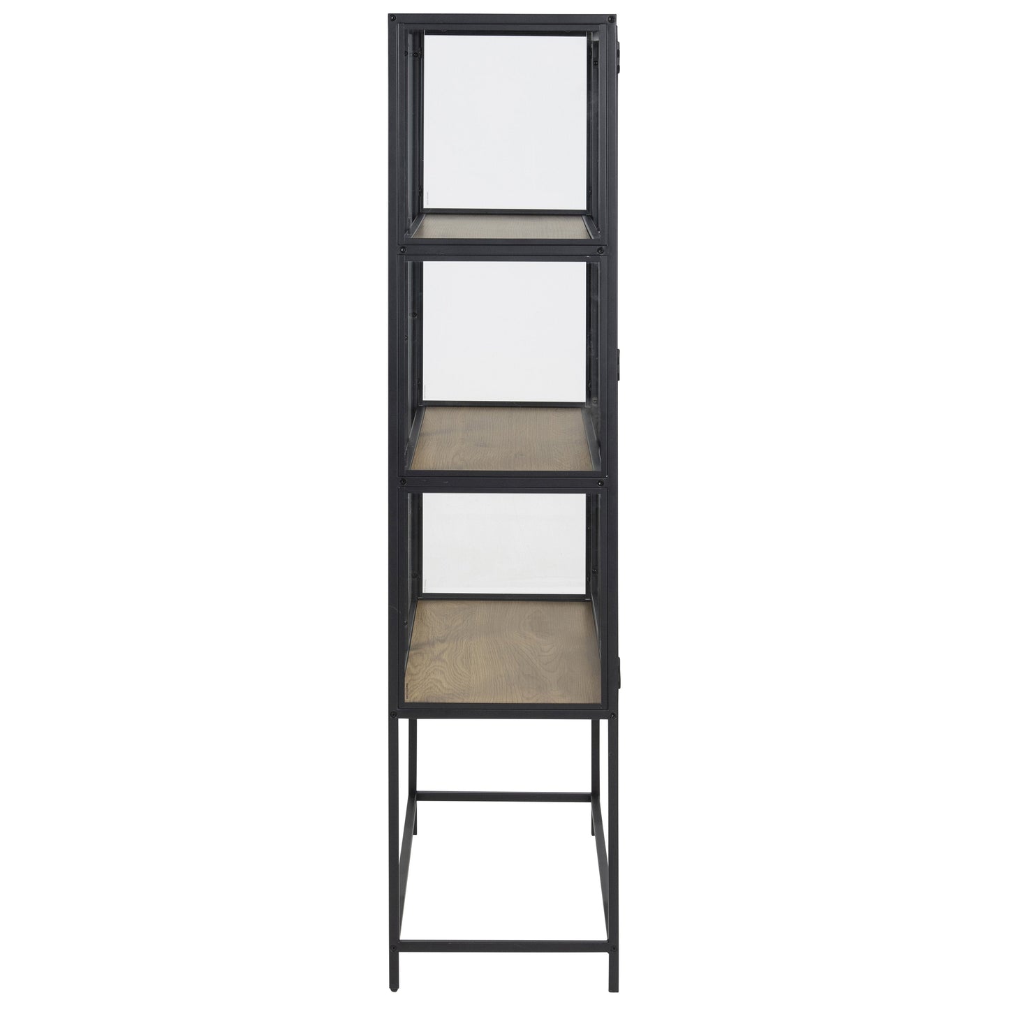 Seaford - Vitrine en verre - Acier noir 77 x 35 x 150 cm