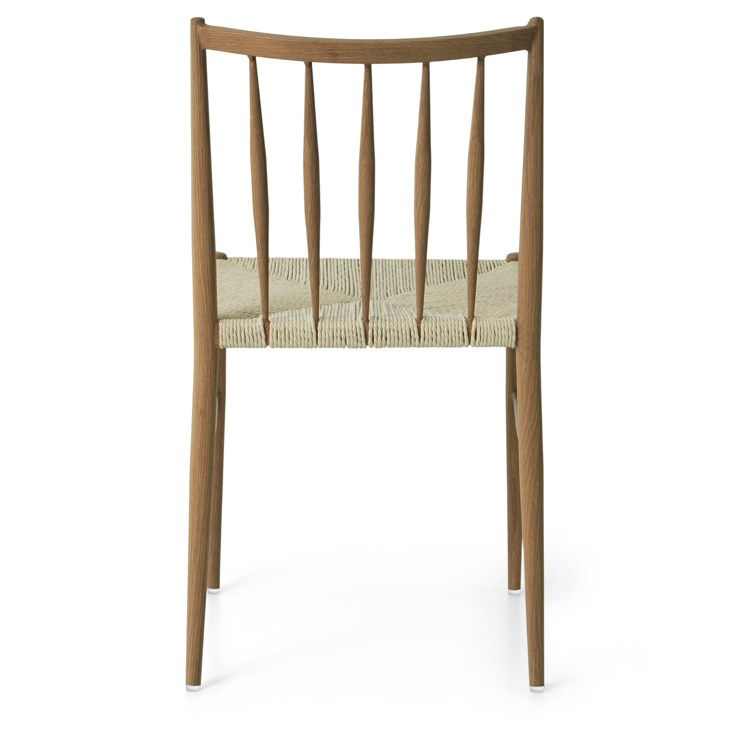 Elena - Chaise de salle à manger design en bois de noyer avec assise tressée
