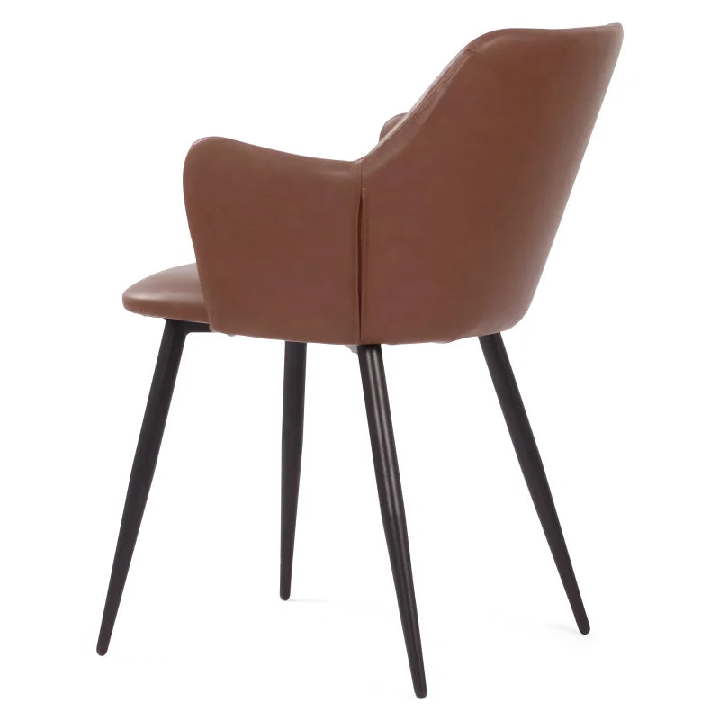 Isabella - chaise de salle à manger en cuir synthétique brun