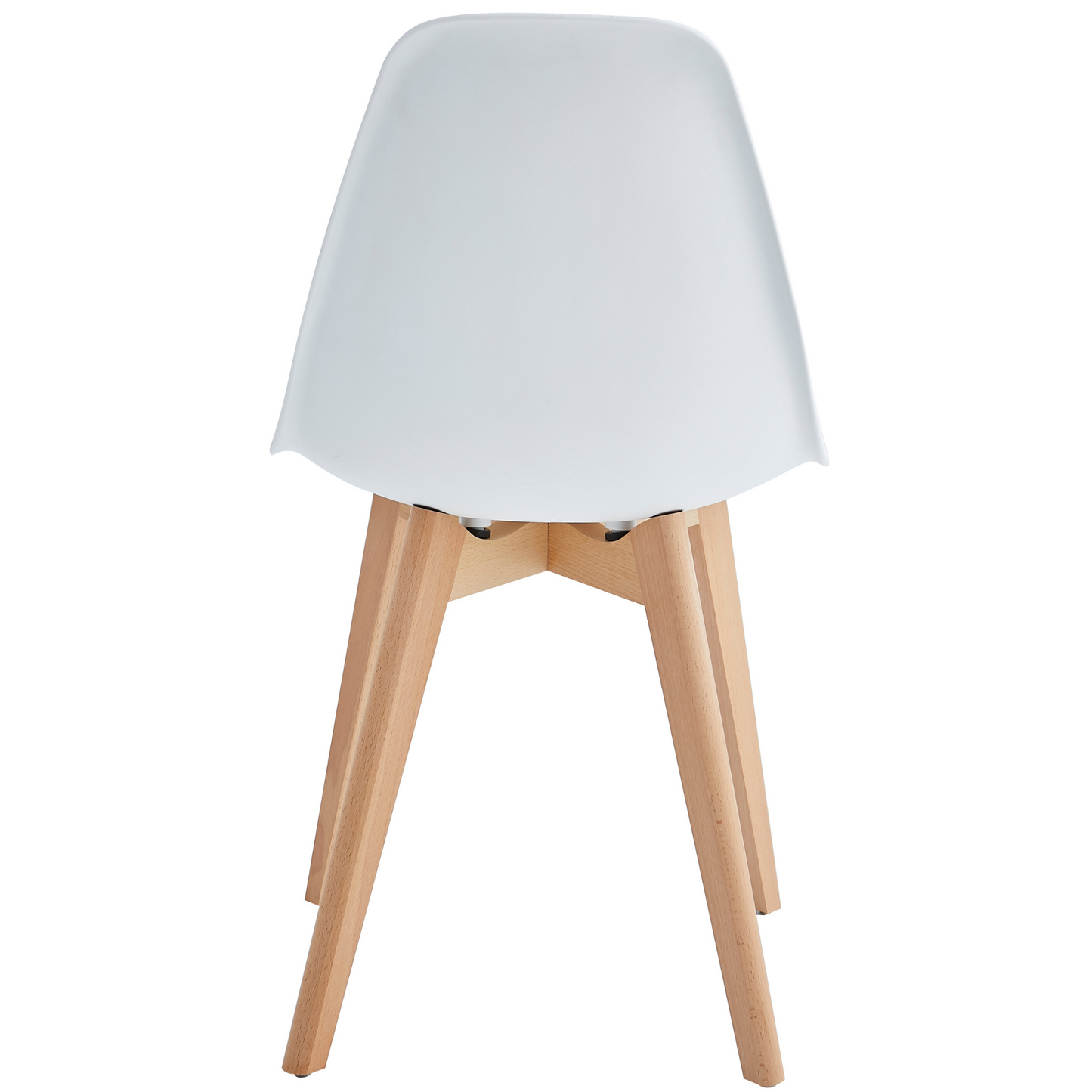 Jessica - Chaise de salle à manger blanche avec pieds en bois