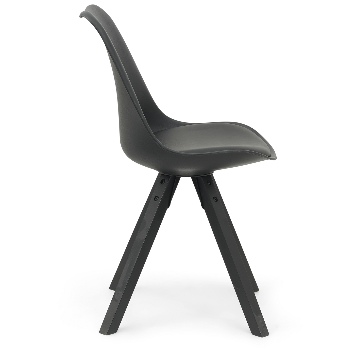 Aria - Chaise de salle à manger noire avec pieds en bois noirs