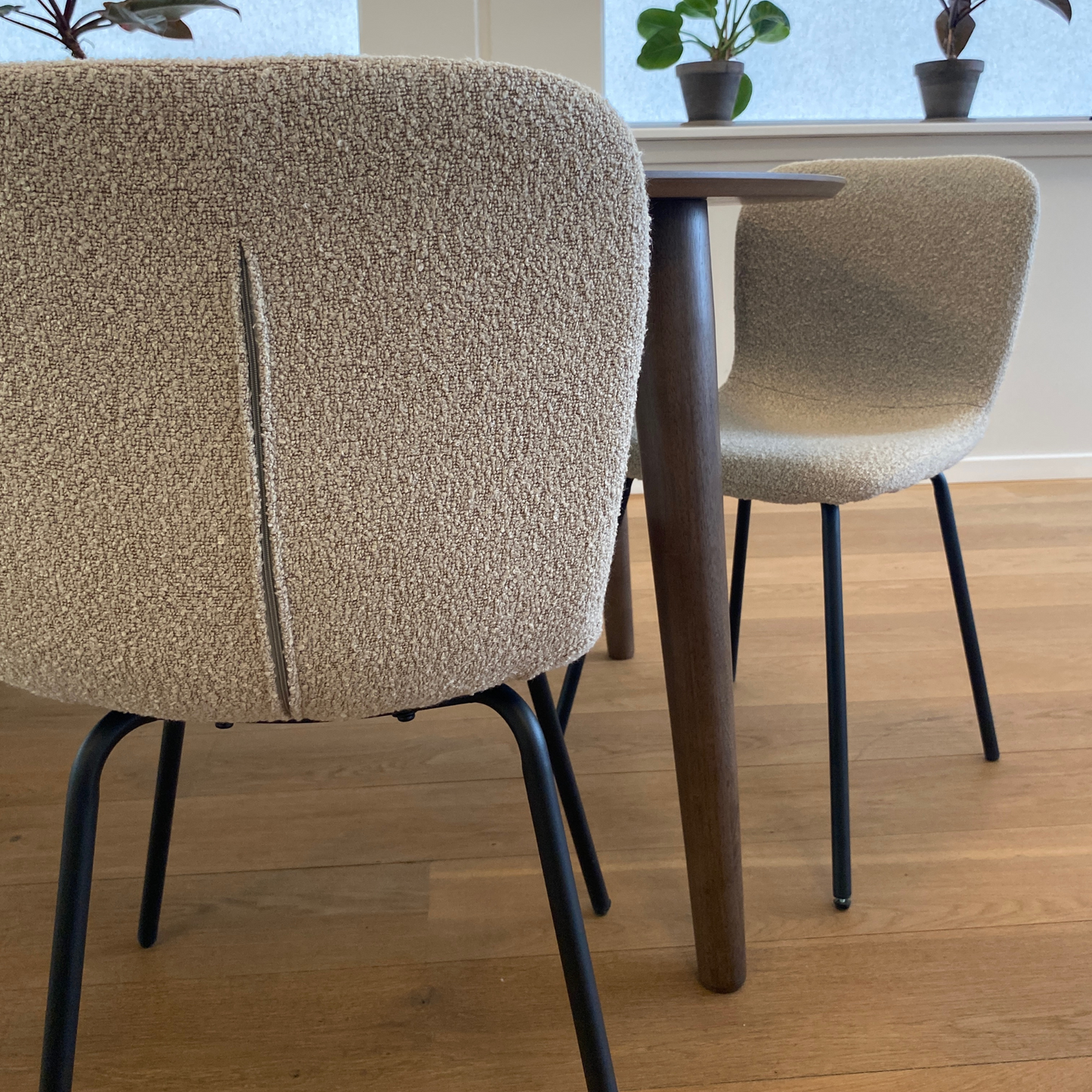 Kate - Chaise de salle à manger en bouclé beige