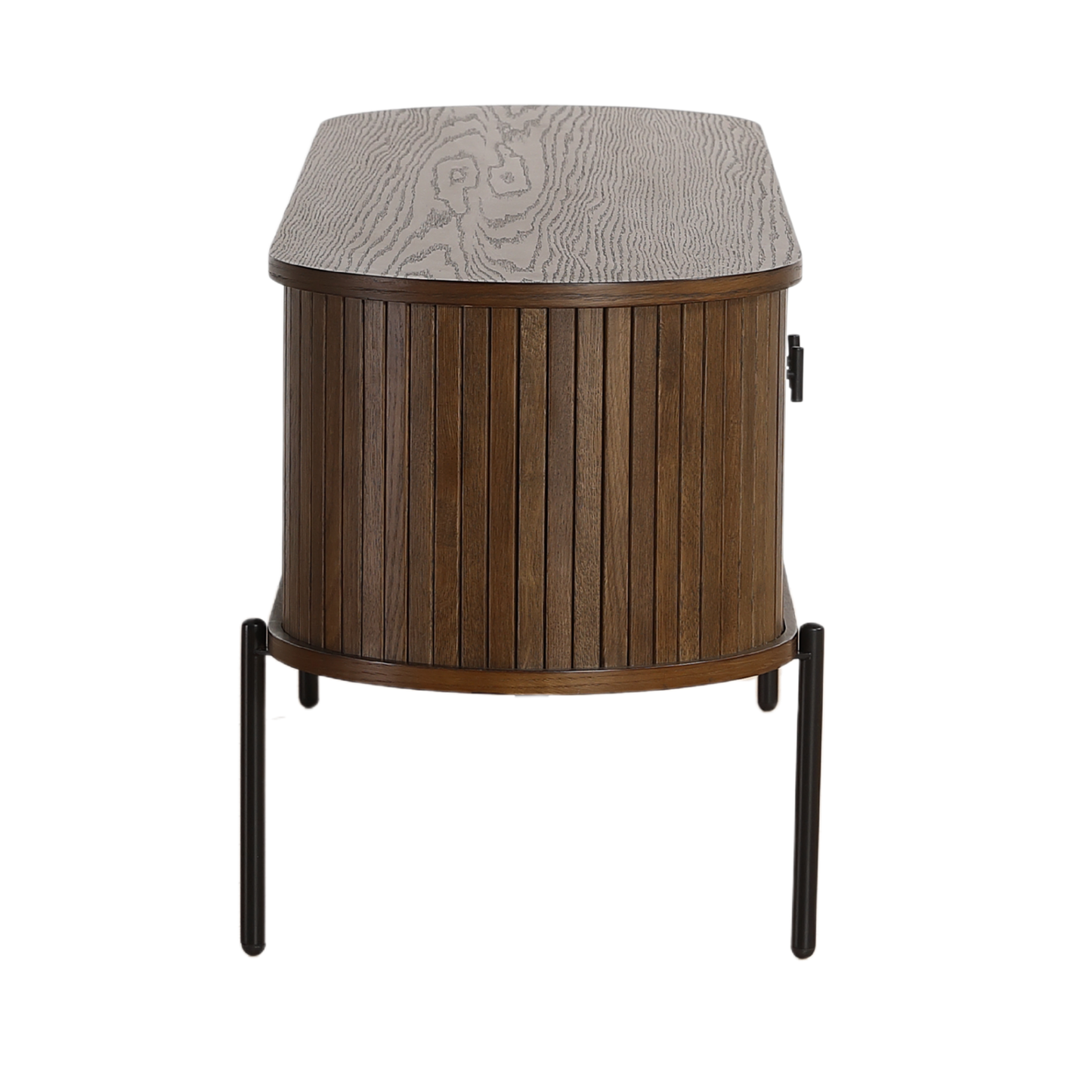 Florence - Meuble TV en chêne fumé avec lamelles 138 x 40 x 55 cm