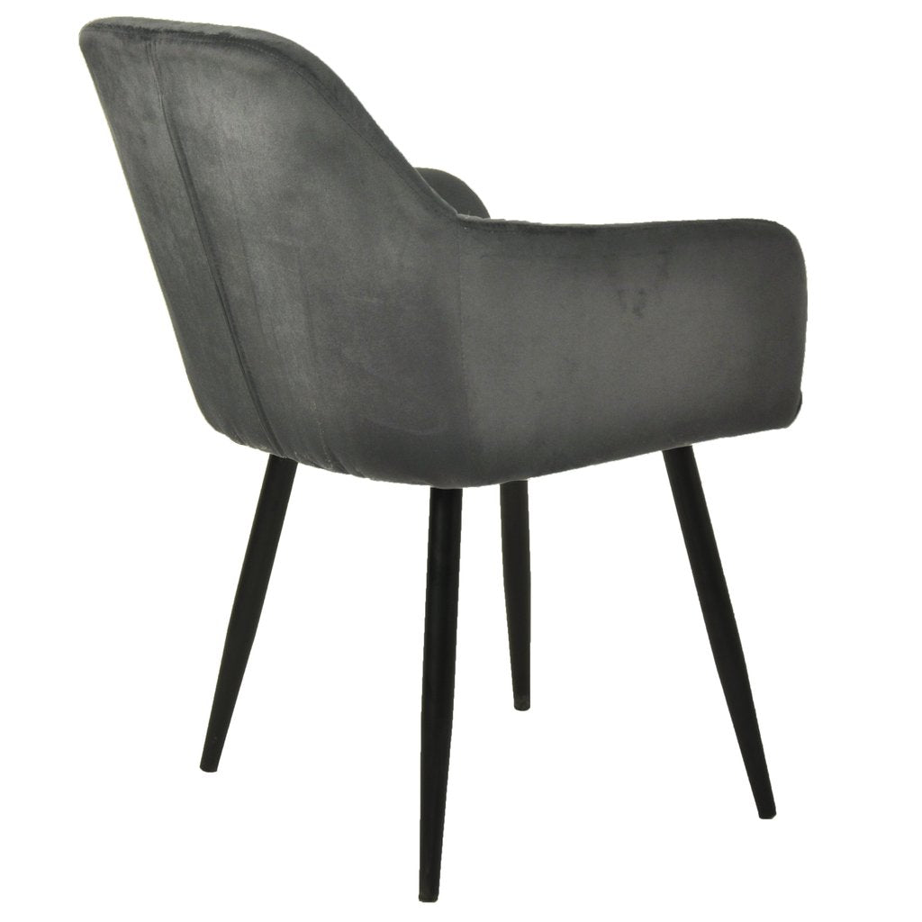 Mario - Chaise de salle à manger en velours gris