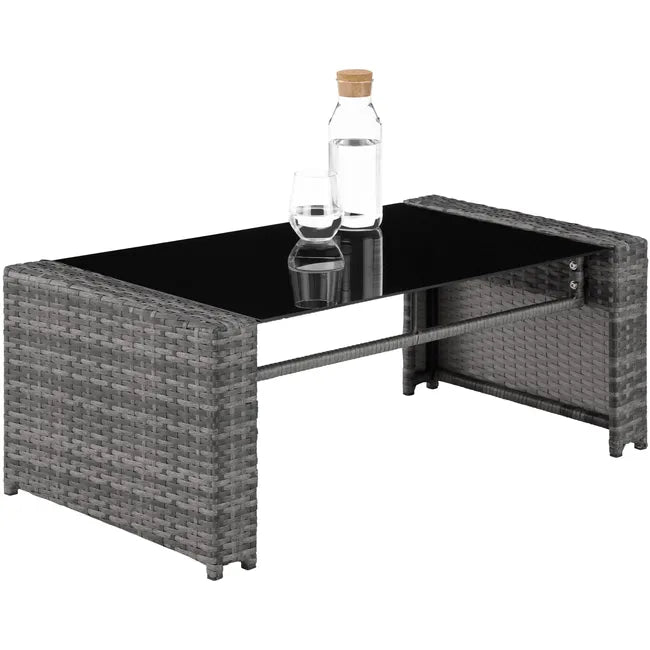Canapé de jardin lounge en rotin Pour 4 personnes Design courbé