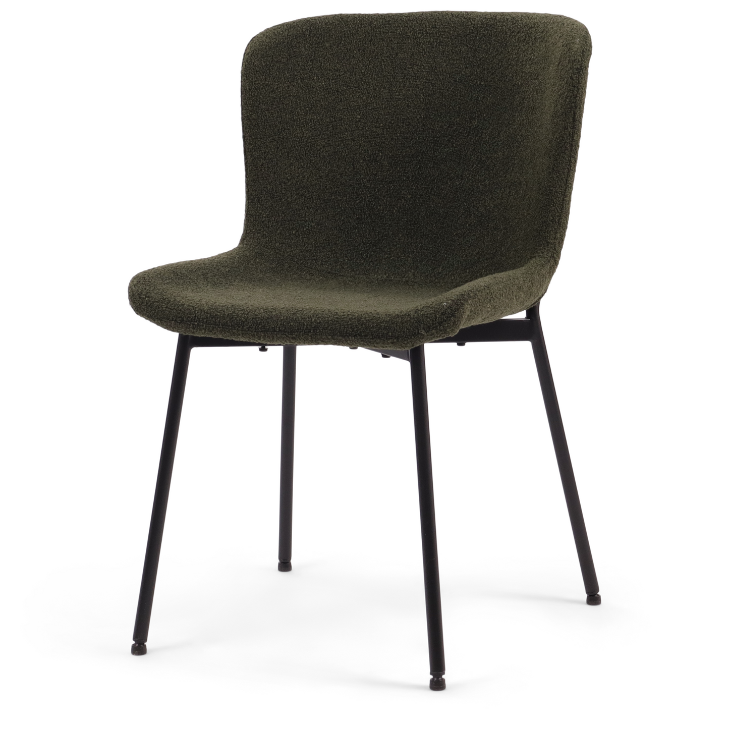 Adena - Chaise de salle à manger en bouclé vert