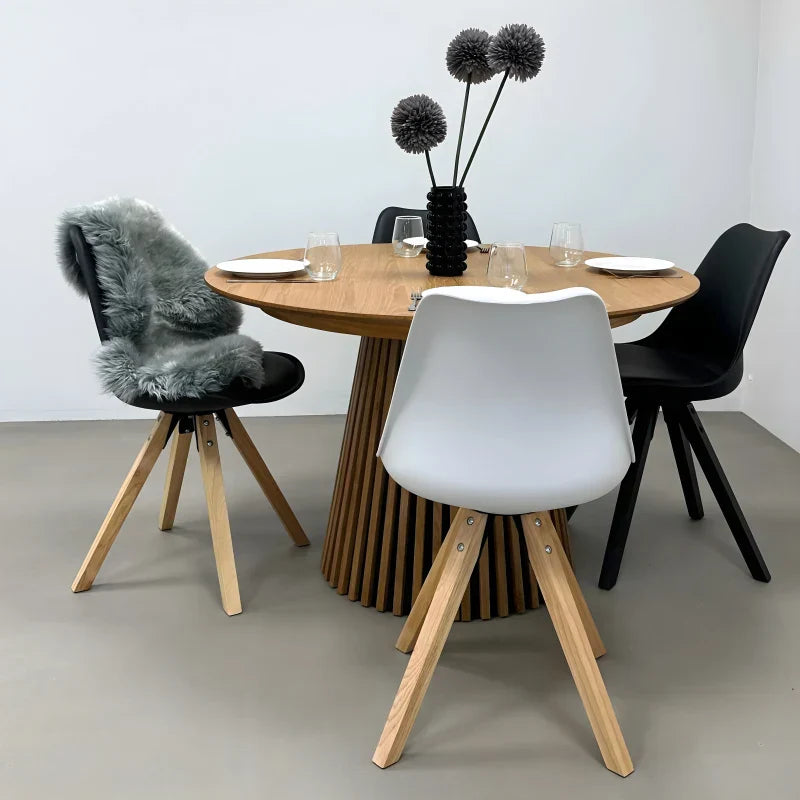 Aria - Chaise de salle à manger blanche avec pieds en bois