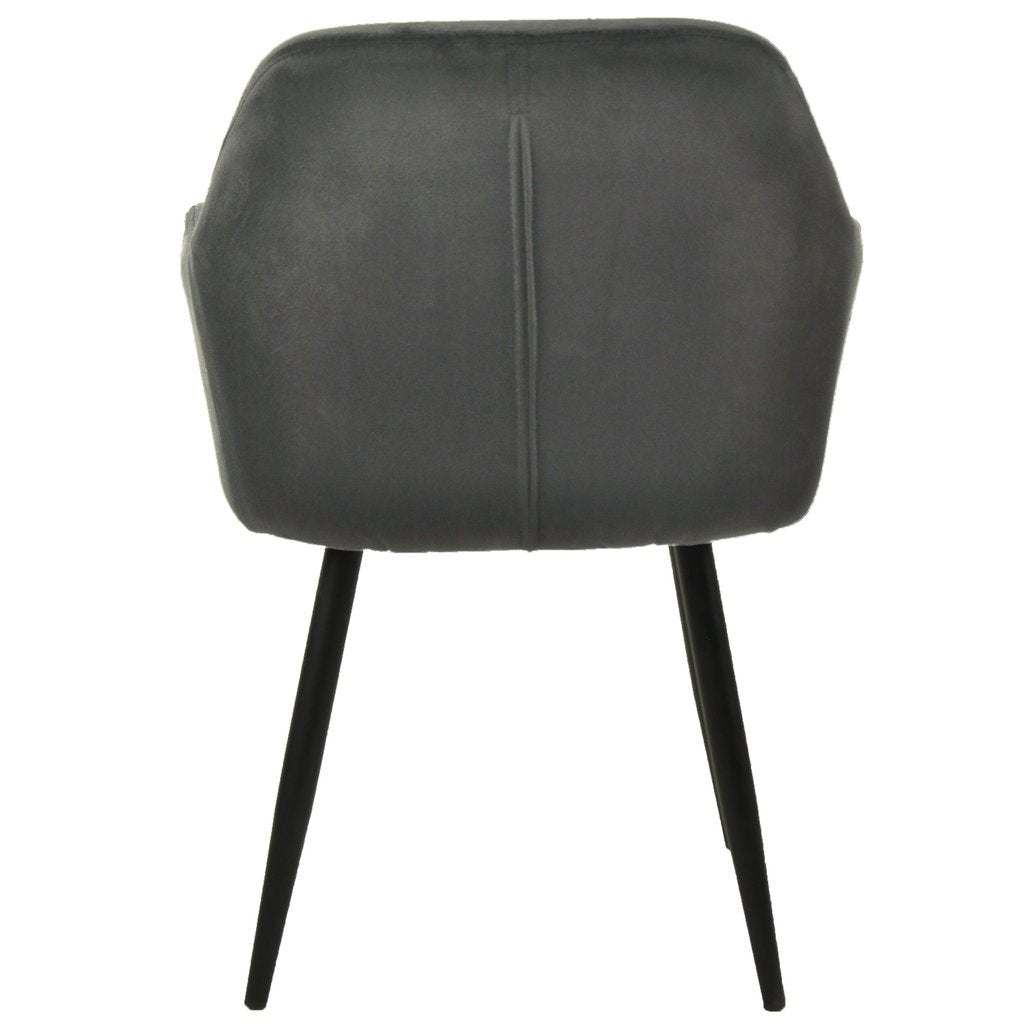 Mario - Chaise de salle à manger en velours gris