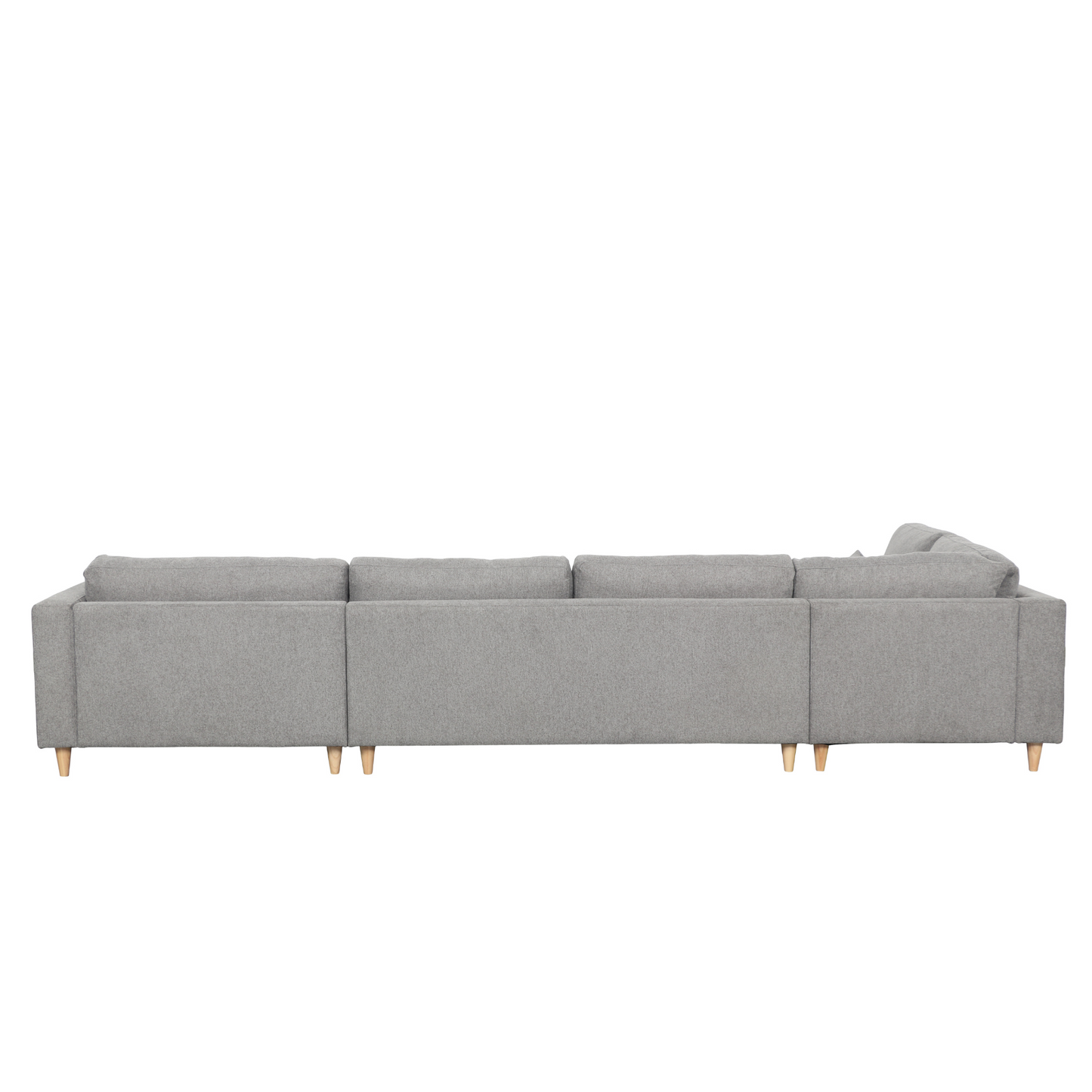 Brandy - Canapé d'angle droit gris avec méridienne L:366 x P:211 x H:80 cm