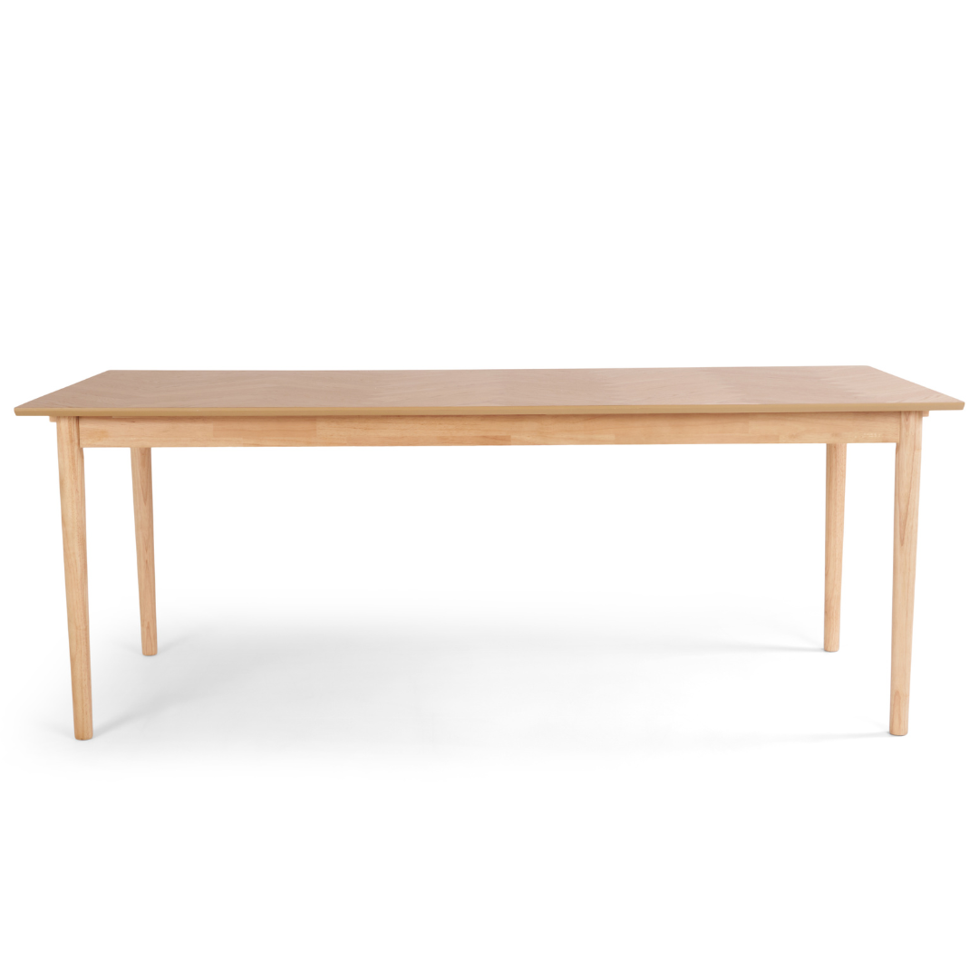 Megan - Table à manger en placage de chêne 200/300 x 90 cm (inclut 2 rallonges)