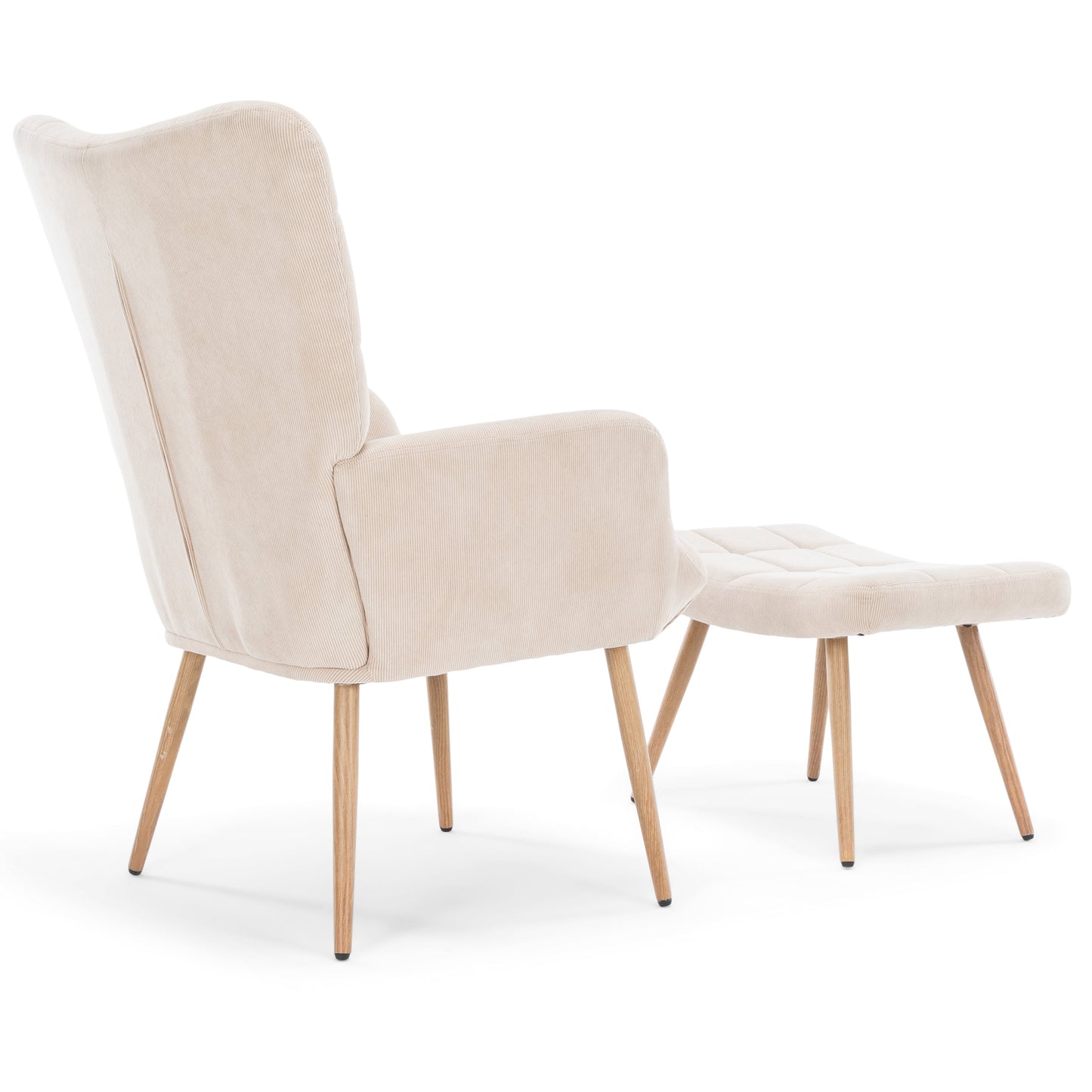 Alfred - Fauteuil avec repose-pieds - Beige