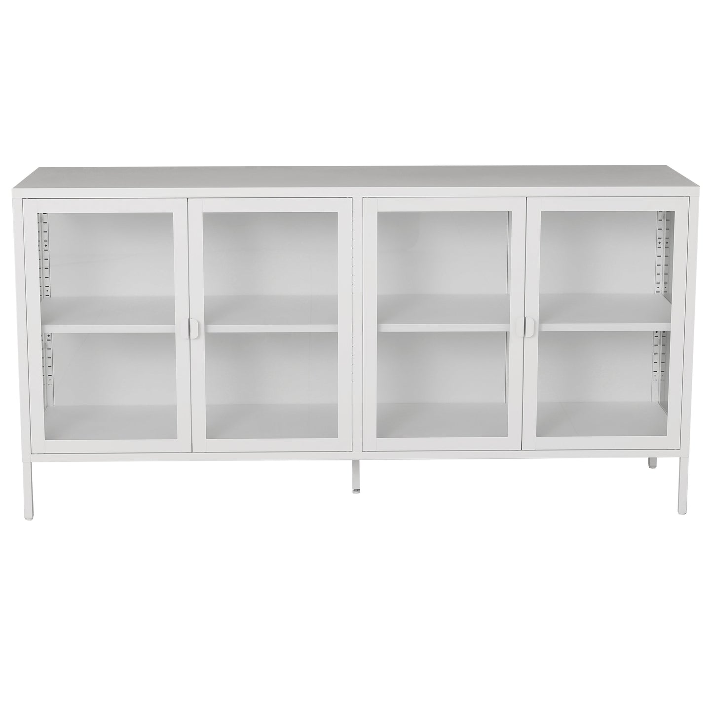 Herman - Vitrine en métal blanc/verre 170 x 40 x 85 cm