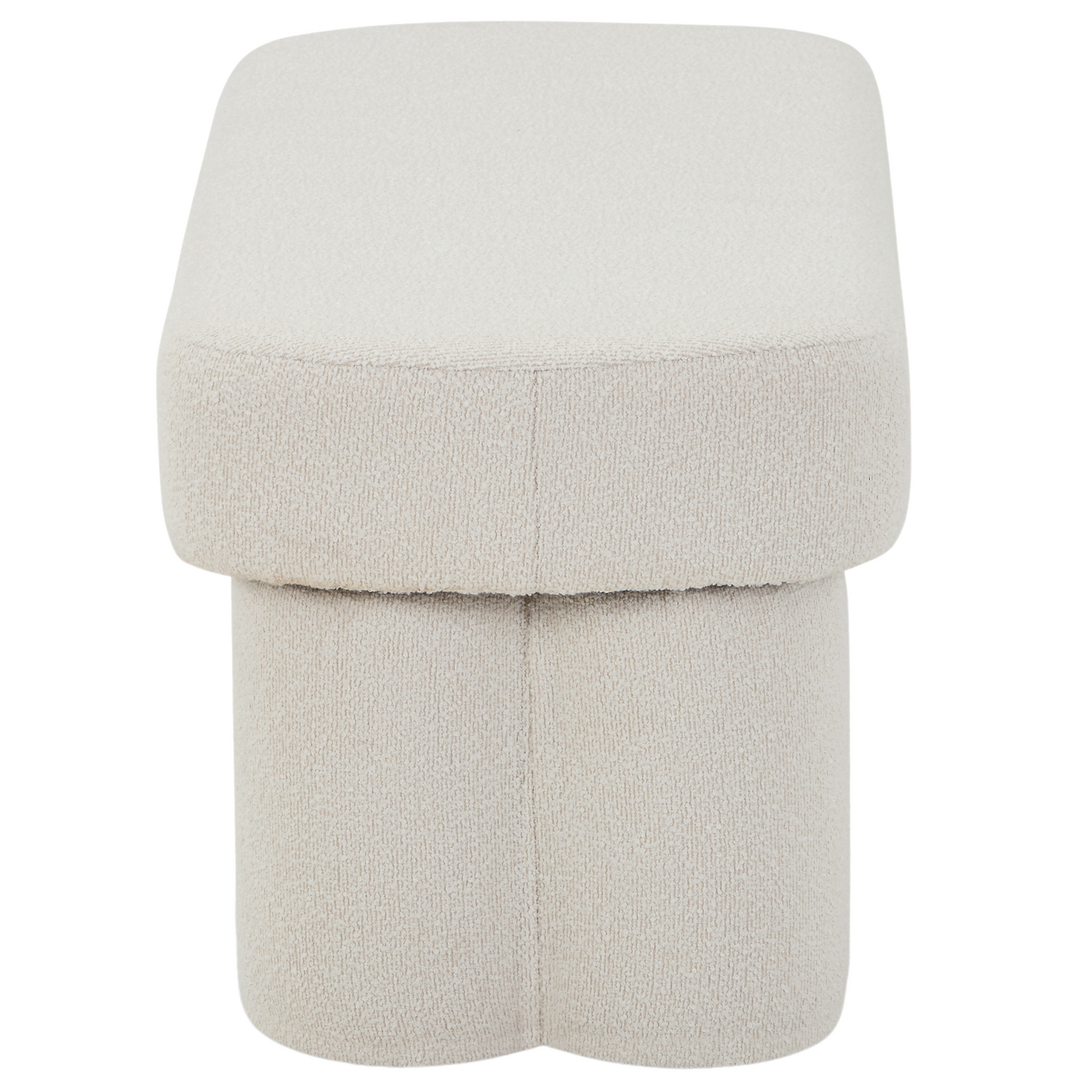 Linea banc blanc bouclé 100x42x44 cm