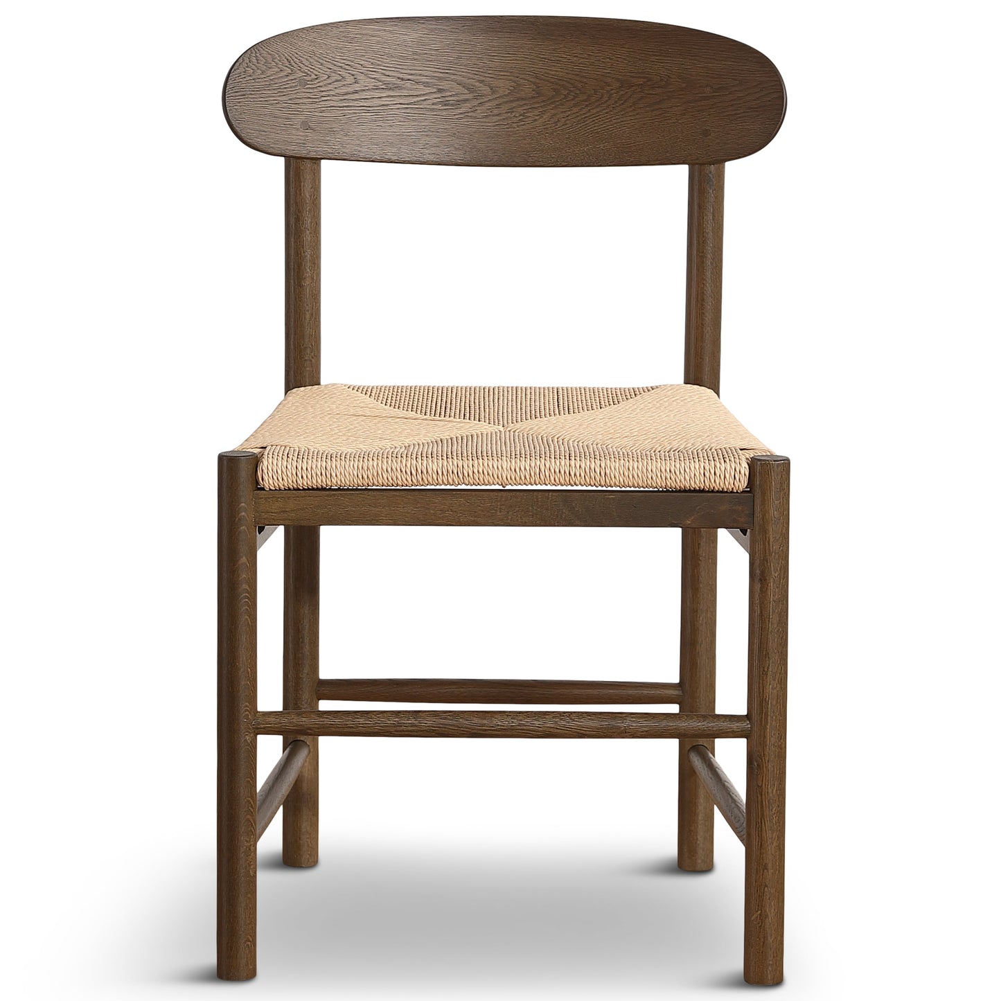 Madison - Chaise en bois en chêne fumé avec assise tressée