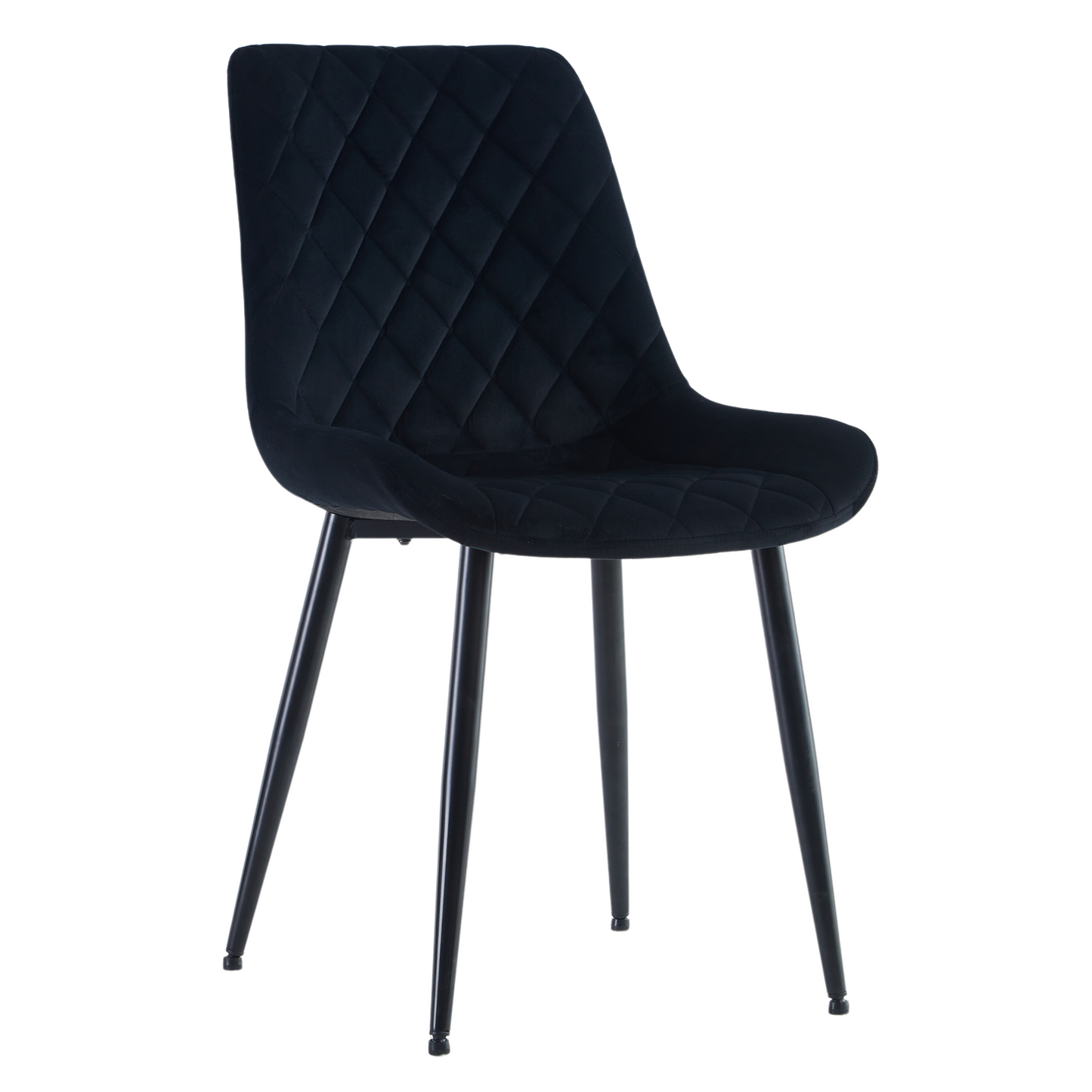 Amina - Chaise de salle à manger en velours noir