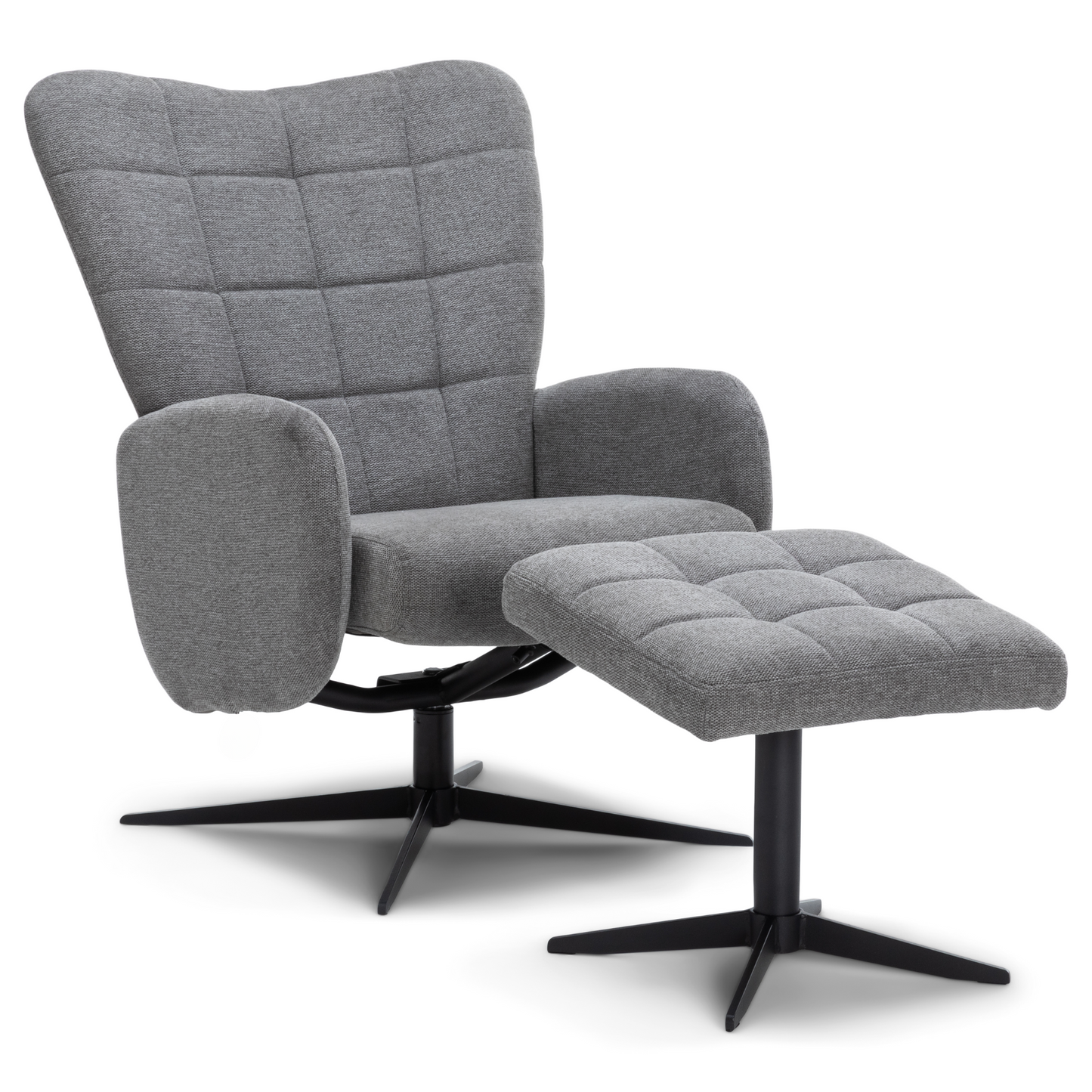 Alfred - Fauteuil inclinable avec repose-pieds - Gris