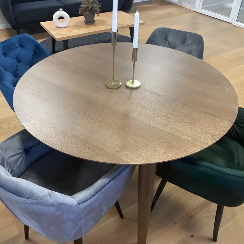 Liam - Table de salle à manger en chêne fumé avec rallonge 120/160/200 cm - Comprend 2 rallonges
