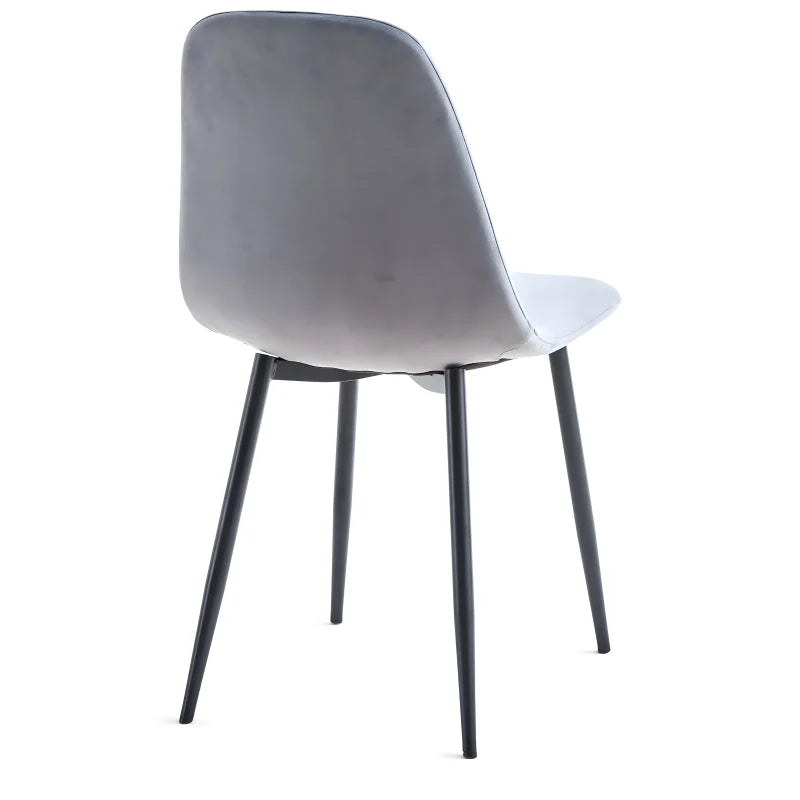Anna - Chaise de salle à manger rembourrée en velours gris