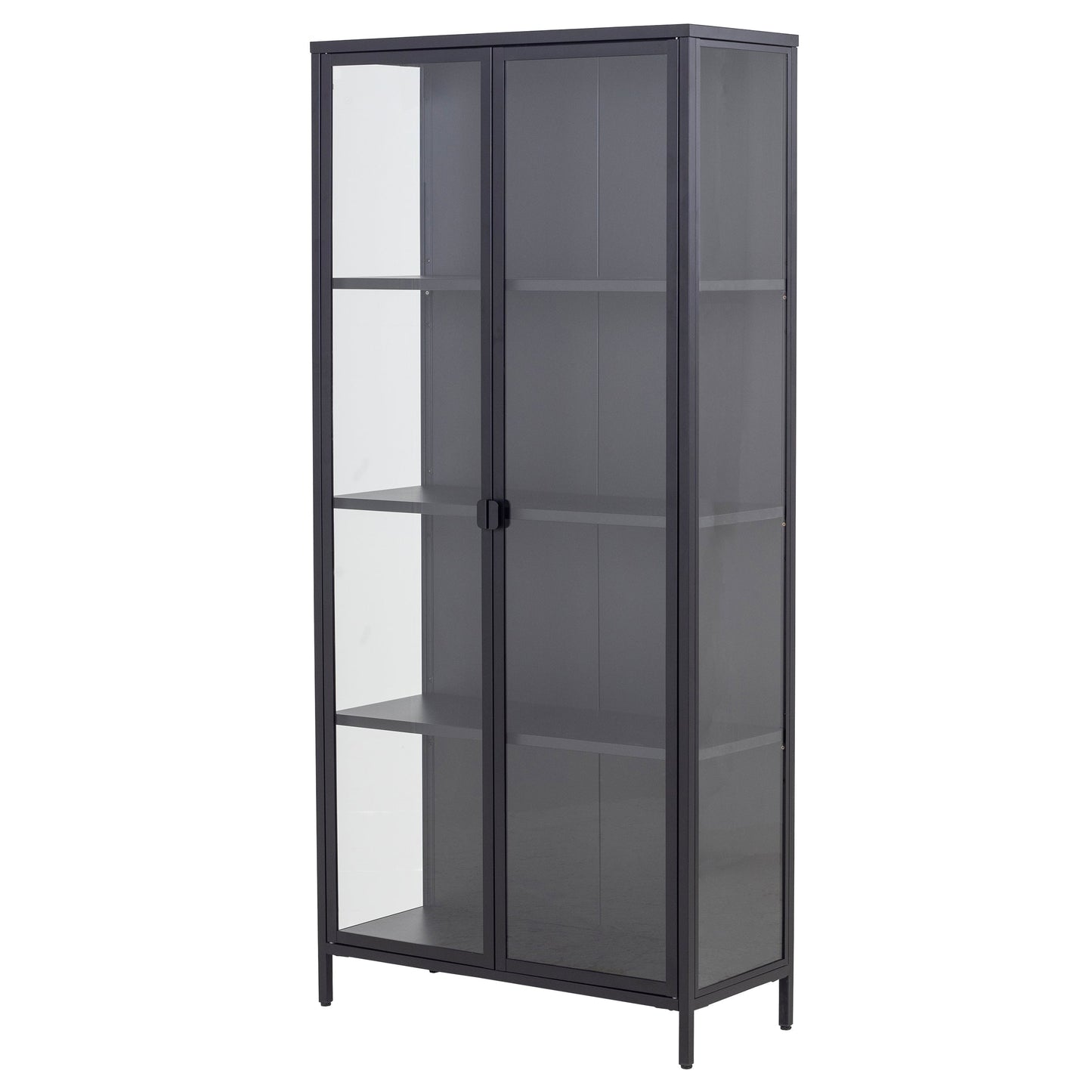 Herman - Vitrine en métal noir/verre 80 x 40 x 180 cm