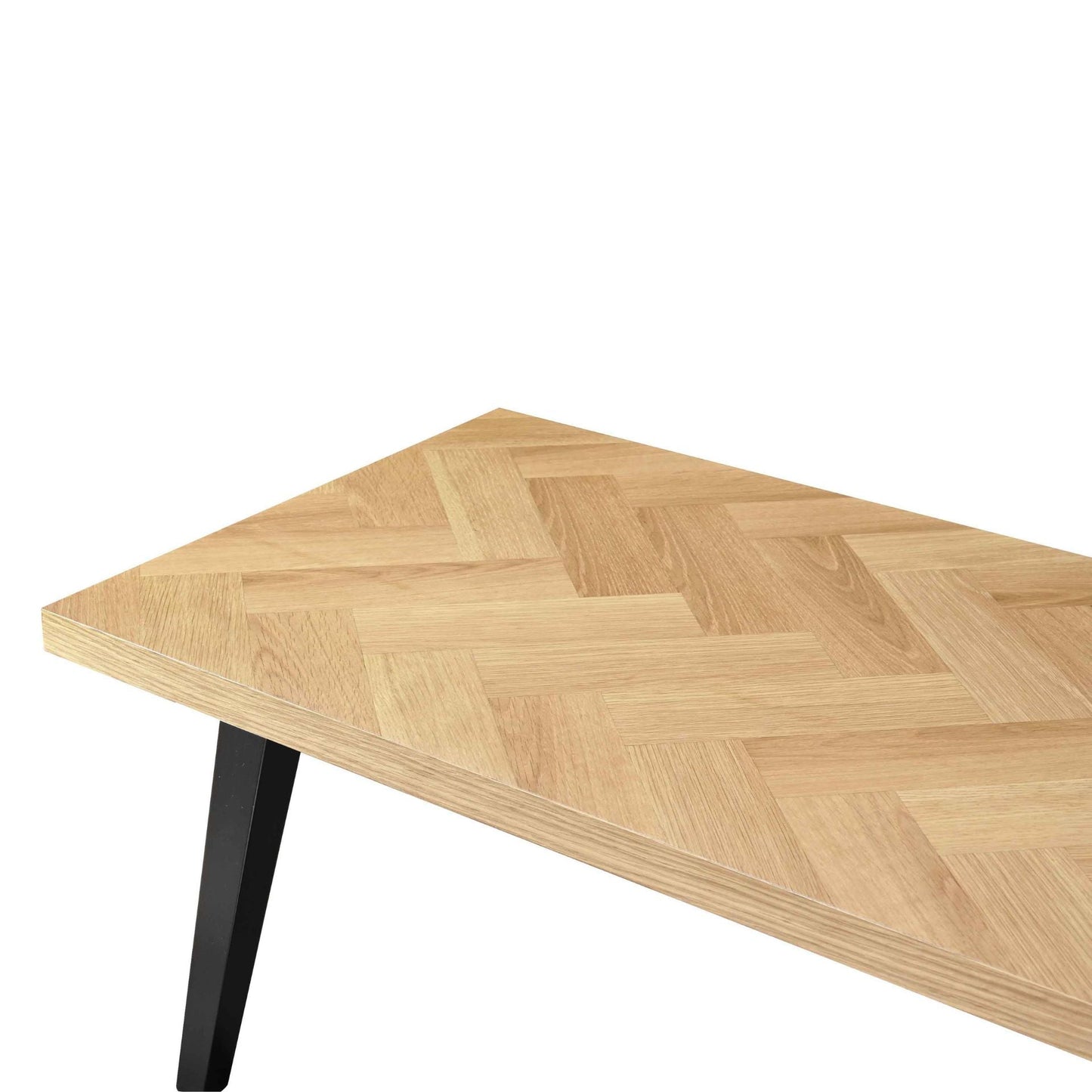 Madelina - Table basse en chevrons en placage de chêne laqué 120 cm