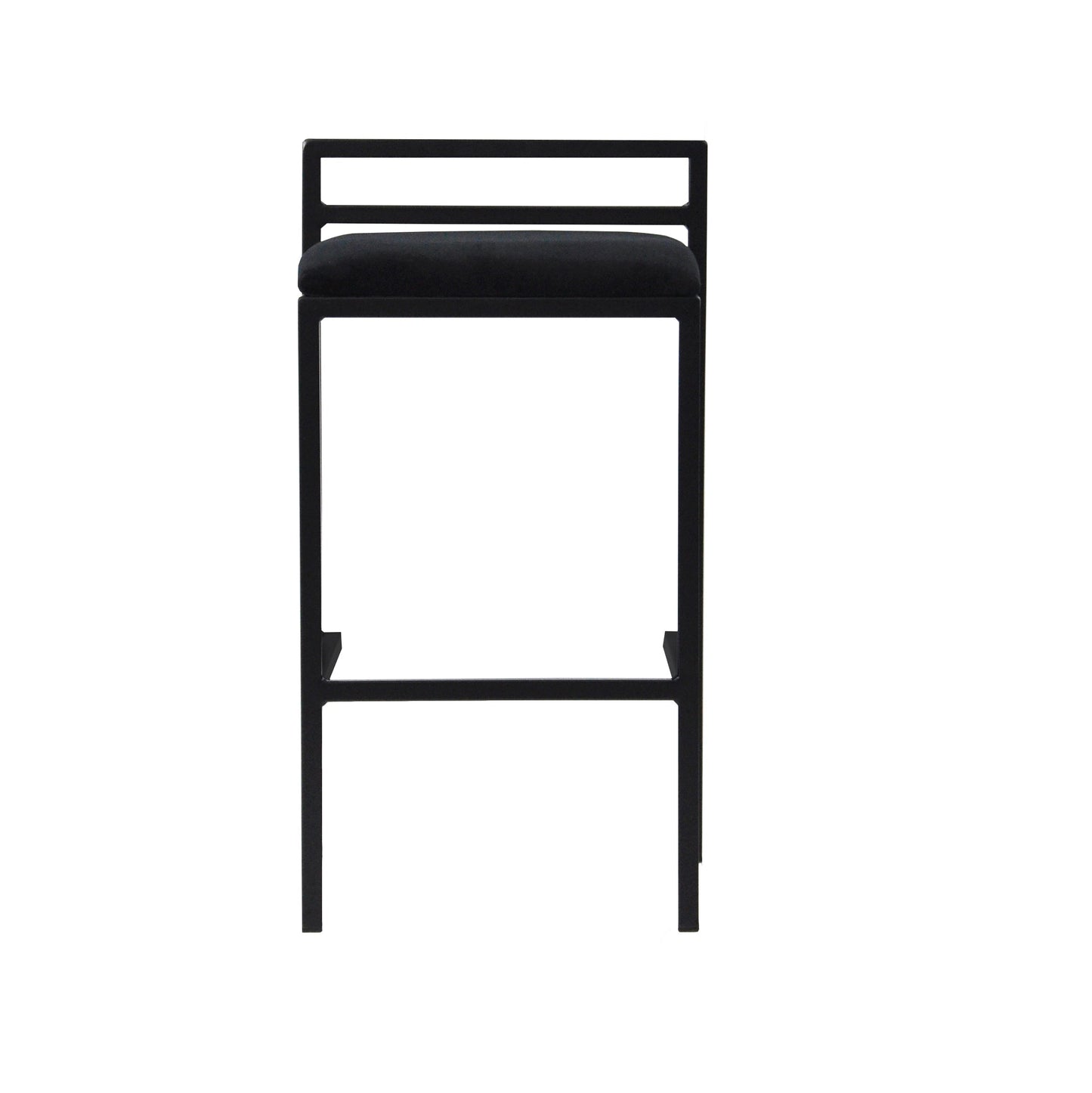 Allie - Tabouret de bar de cuisine en velours noir 65 cm