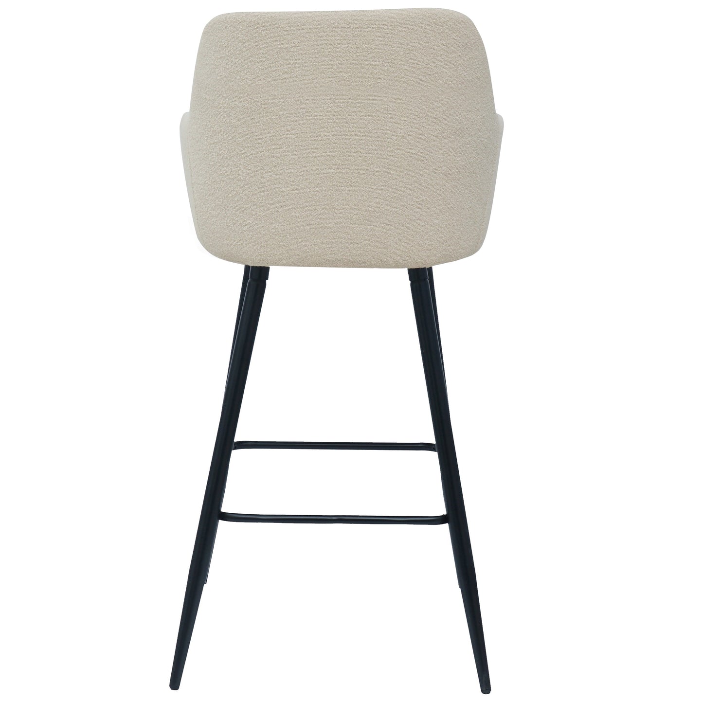 Carlo - Tabouret en bouclé blanc avec accoudoirs 65 cm