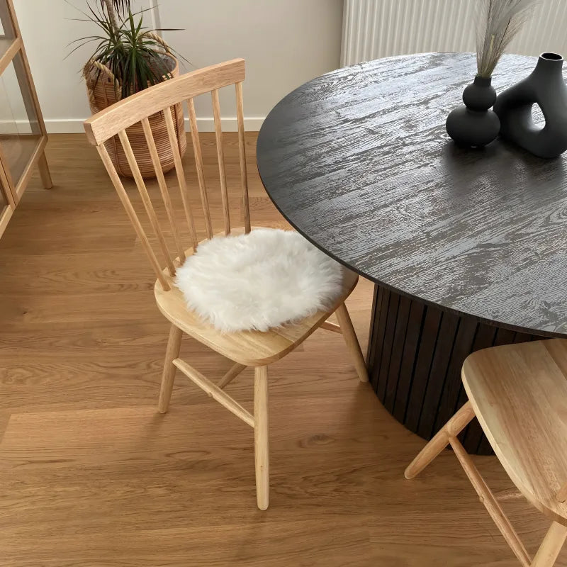 Holly - Chaise de salle à manger en bois aspect chêne