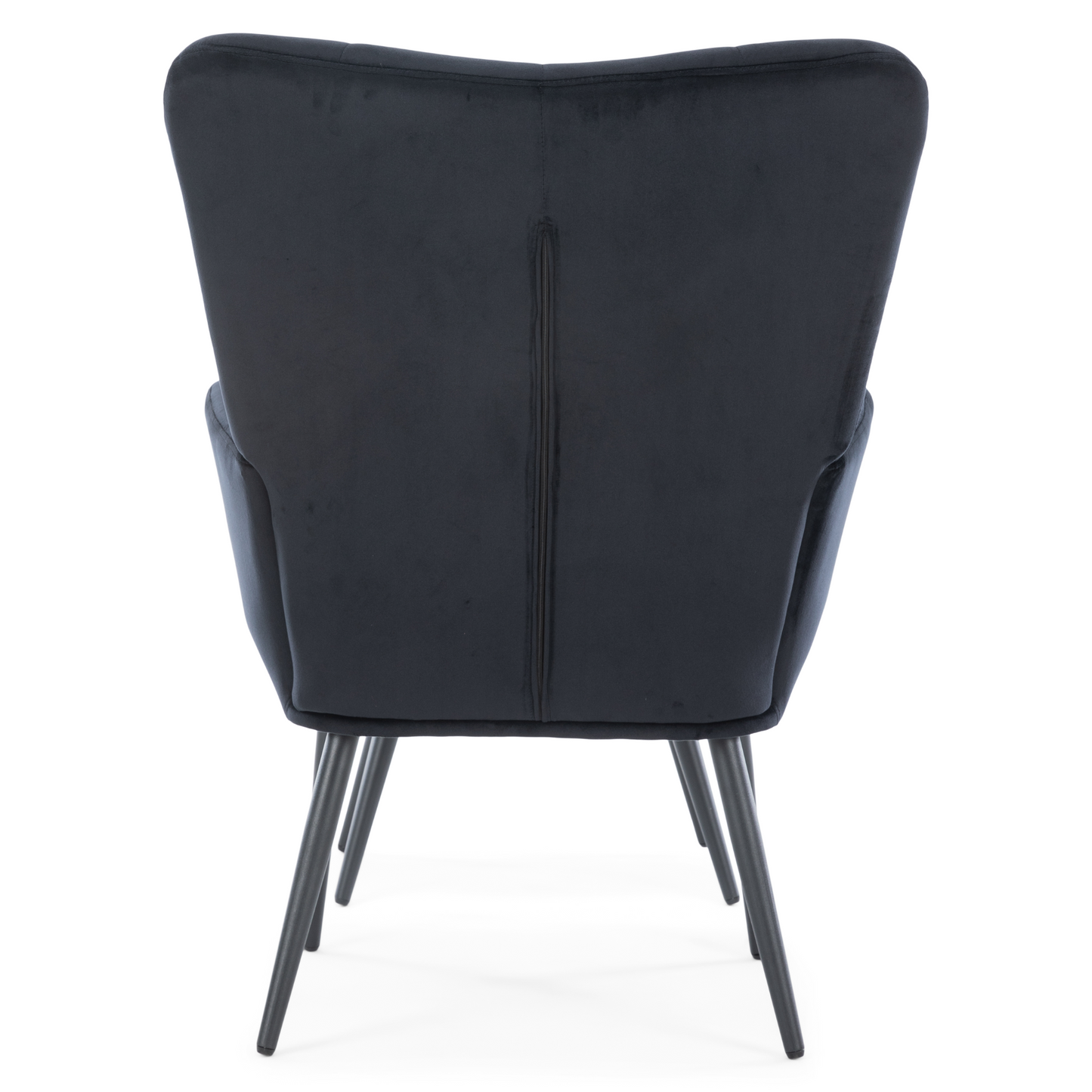 Alfred - Fauteuil avec repose-pieds - Velours noir