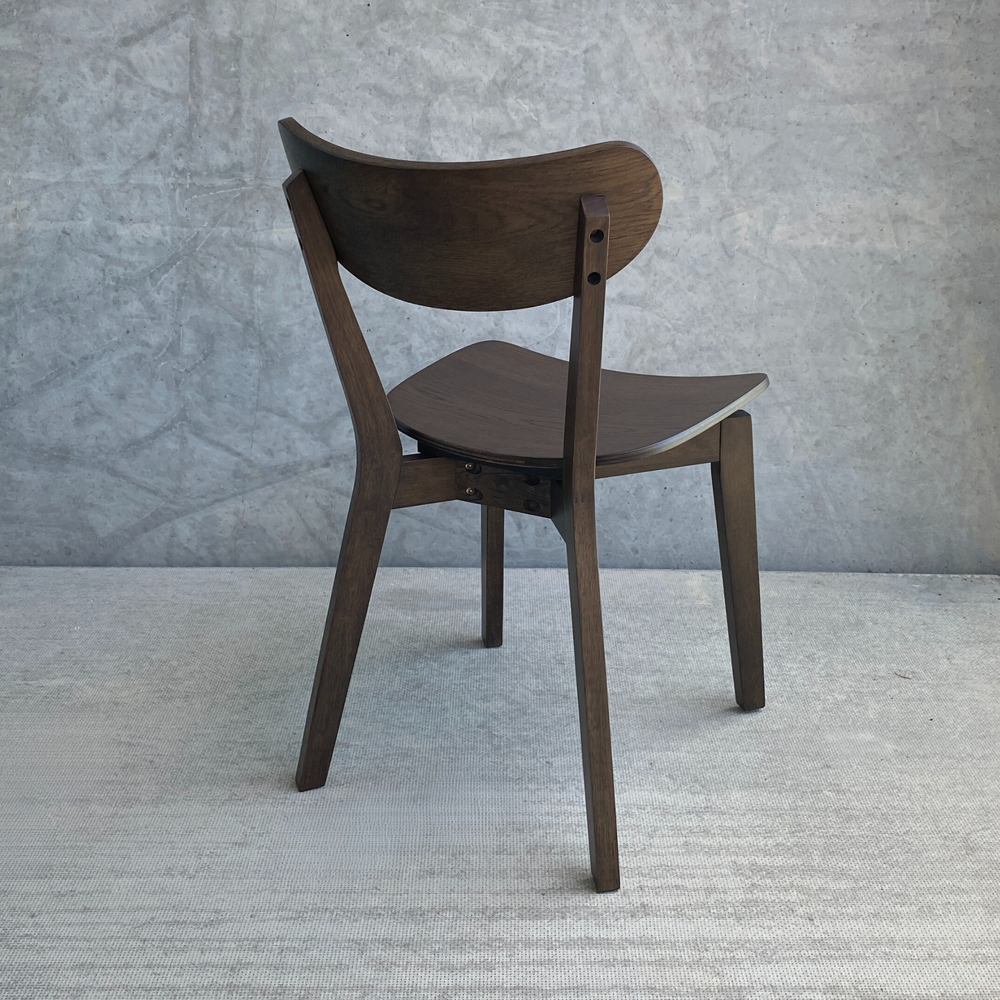 Rickie - Chaise de salle à manger en bois brun en placage de chêne fumé