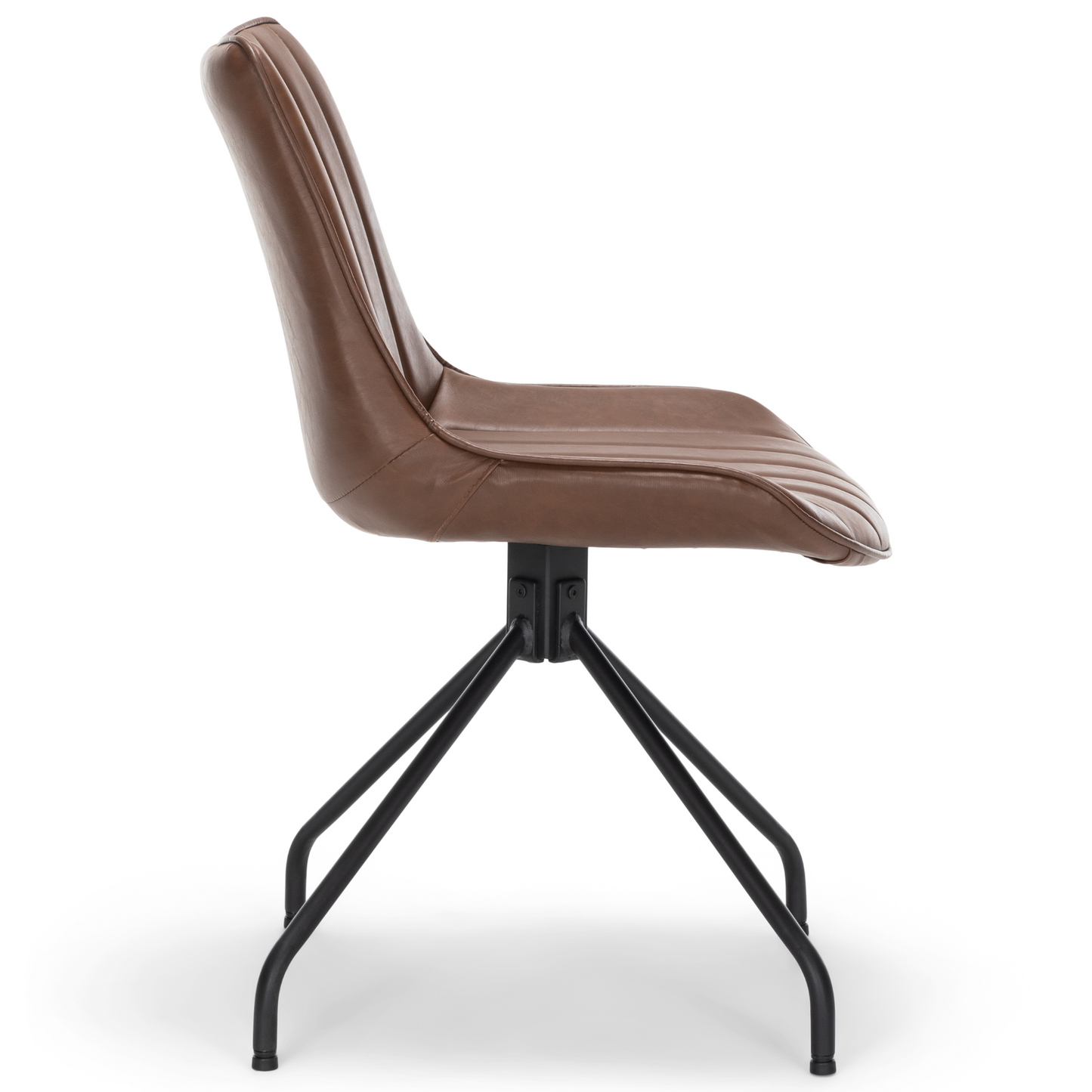 Lola - Chaise de salle à manger en similicuir brun avec fonction pivotante à 360 degrés