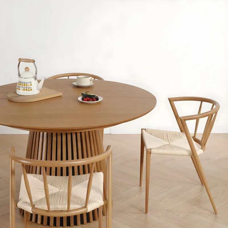 Bella - Chaise de salle à manger design œuf avec assise tressée