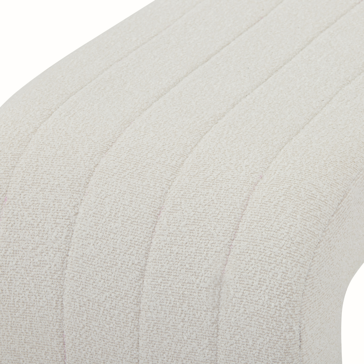 Lianna - Banc en bouclé blanc 95x40x44 cm