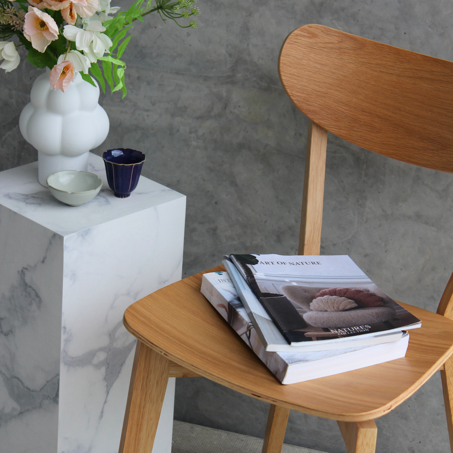 Rickie - Chaise de salle à manger en bois avec placage de chêne