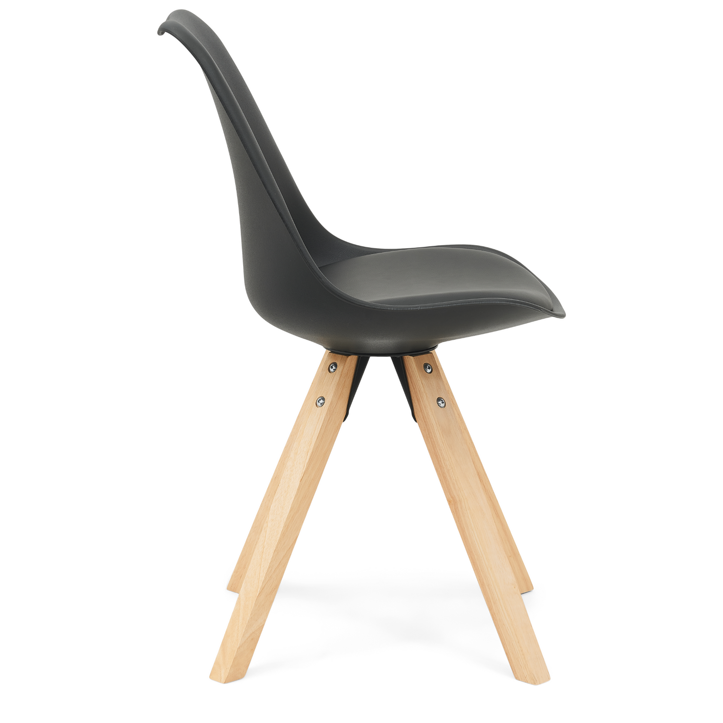 Aria - Chaise de salle à manger noire avec pieds en bois