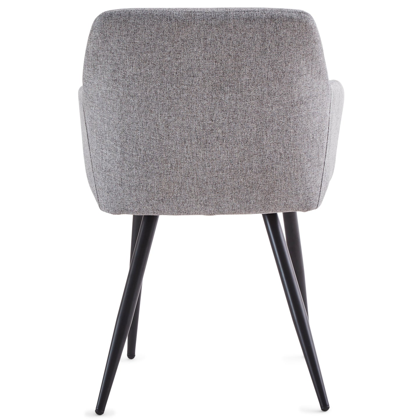 Jenna - Chaise de salle à manger en tissu gris avec pieds noirs