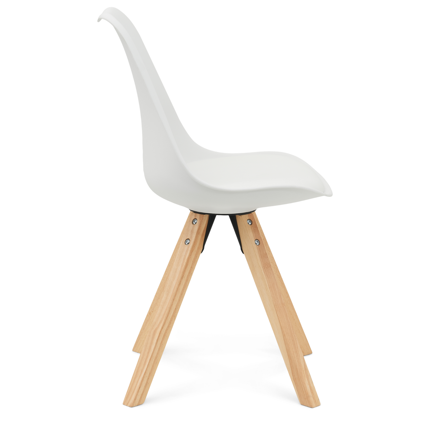 Aria - Chaise de salle à manger blanche avec pieds en bois