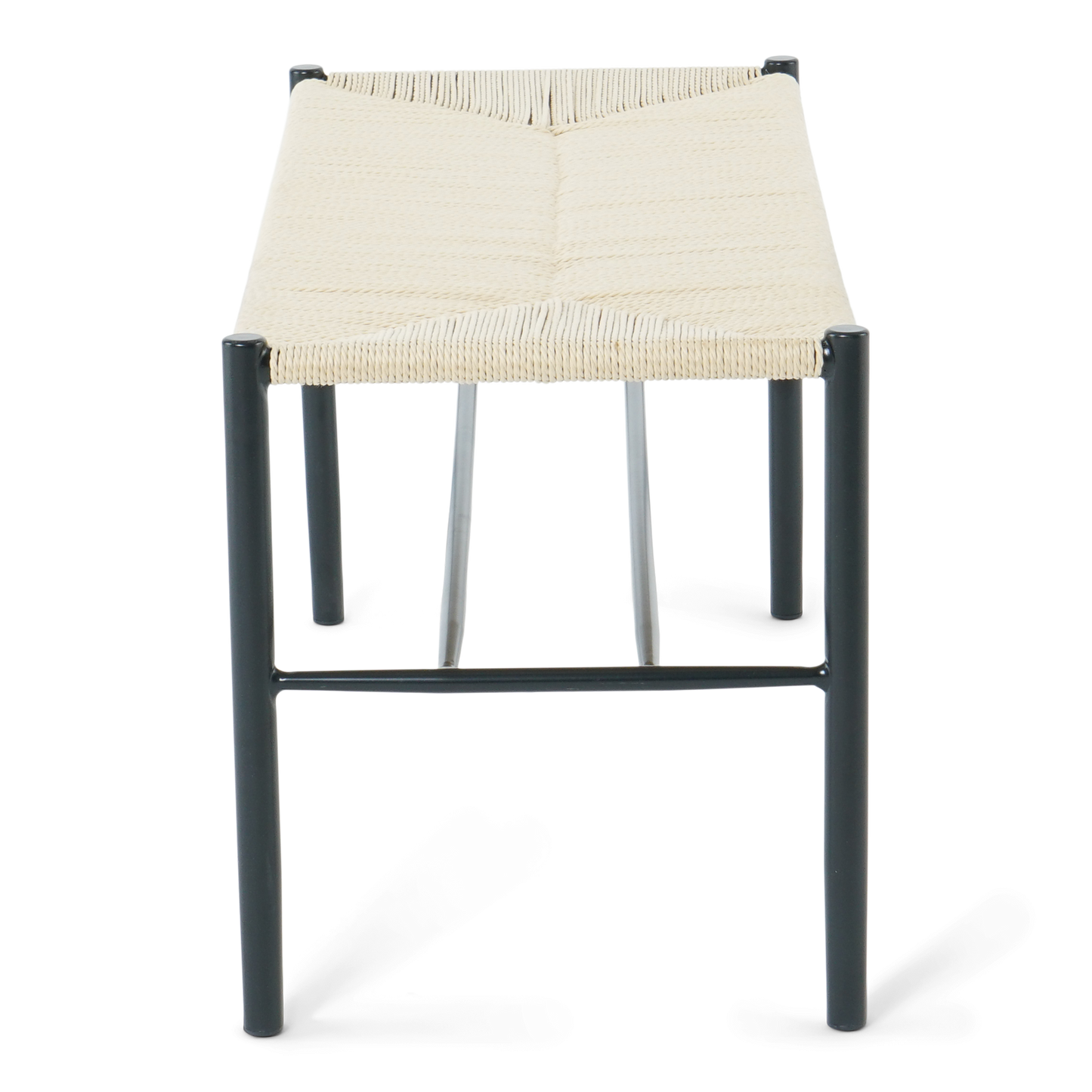 Bella - Banc noir avec assise tressée