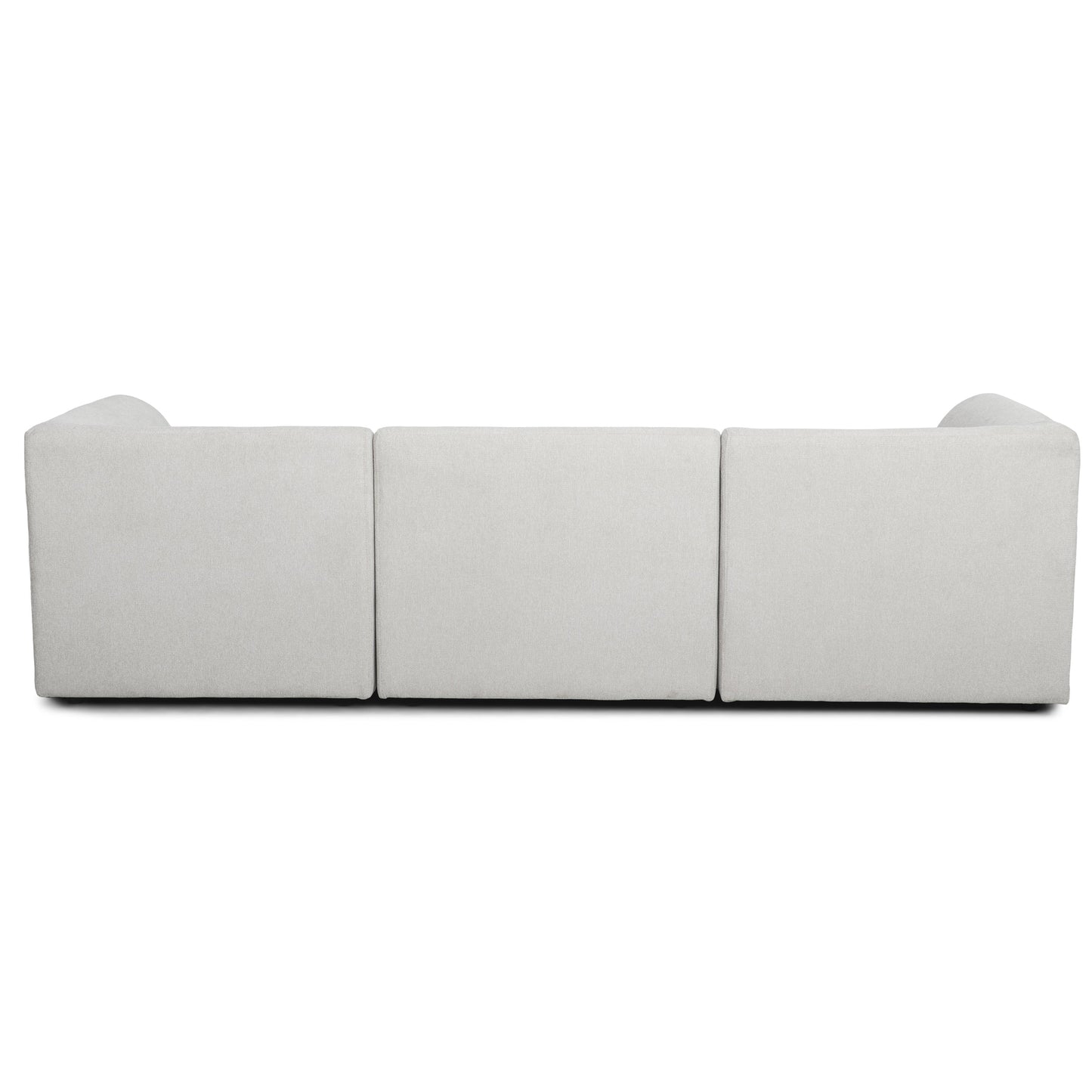 Mandy - Canapé modulaire réversible avec méridienne droite et gauche beige avec repose-pieds L: 258 x P: 80/160 x H: 73 cm