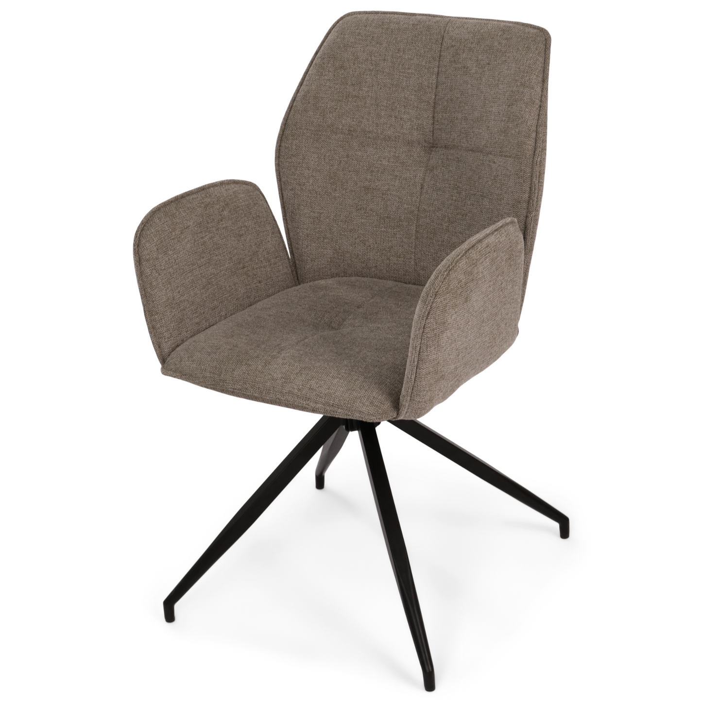 Carina - Chaise de salle à manger en tissu sable avec rotation à 360 degrés