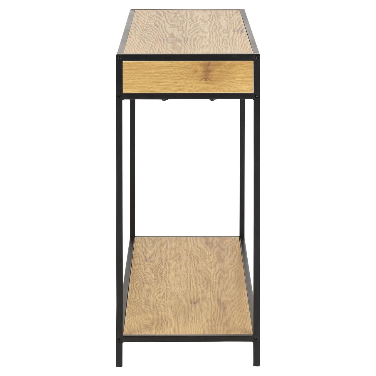 Seaford - Table console avec tiroirs en placage de chêne