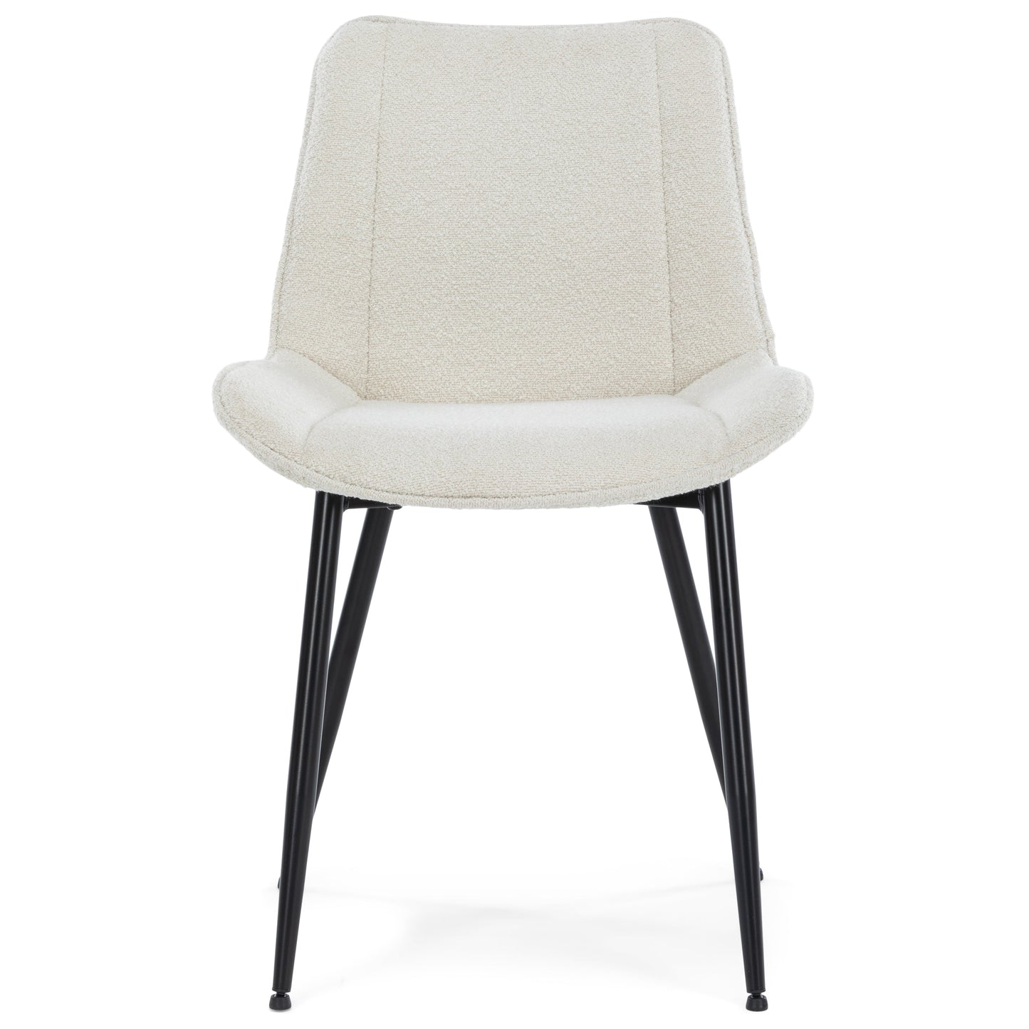 Elisa - Chaise de salle à manger en tissu bouclé blanc