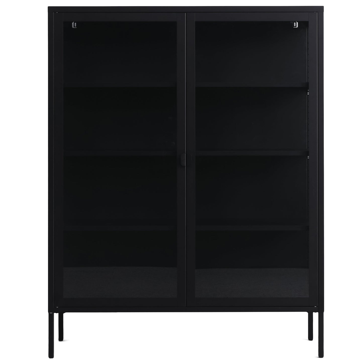 Herman - Vitrine en métal noir/verre 110 x 40 x 140 cm
